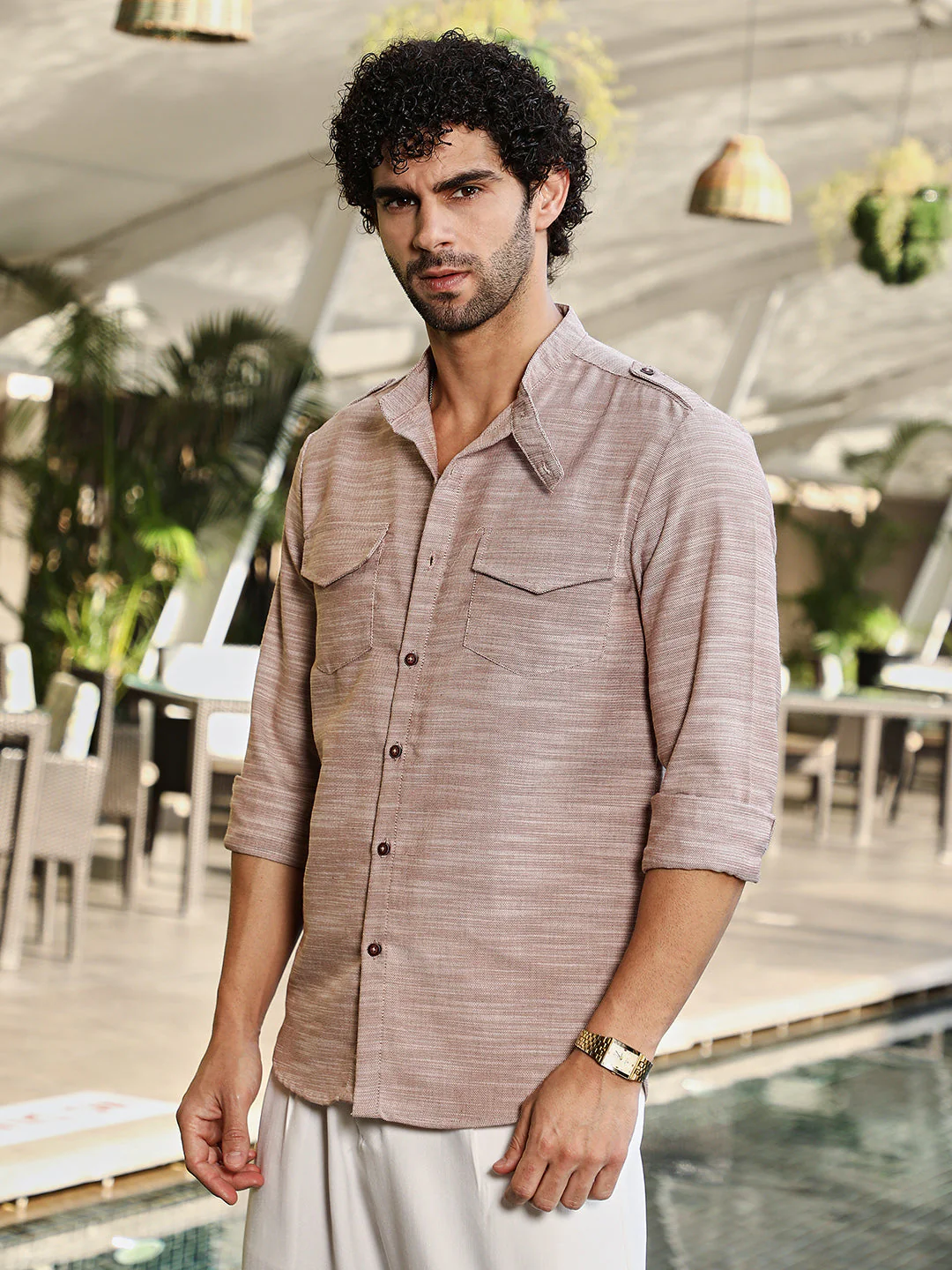 Heathered Utility-Relaxed Shirt - Image 3