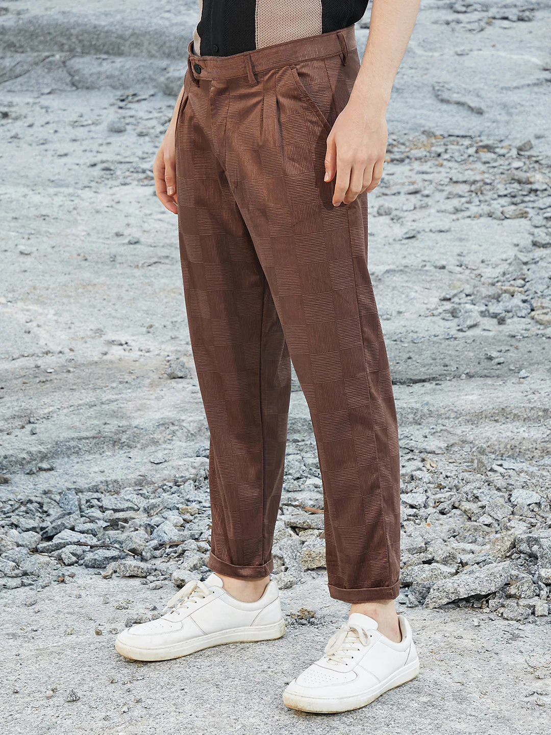Ribbed-Tactile Tailored Trousers - Image 3