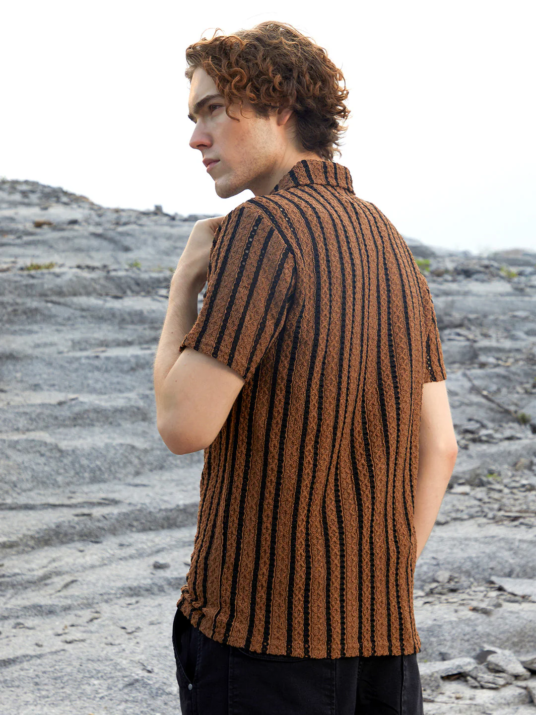 Tactile-Striped Polo T-Shirt - Image 4