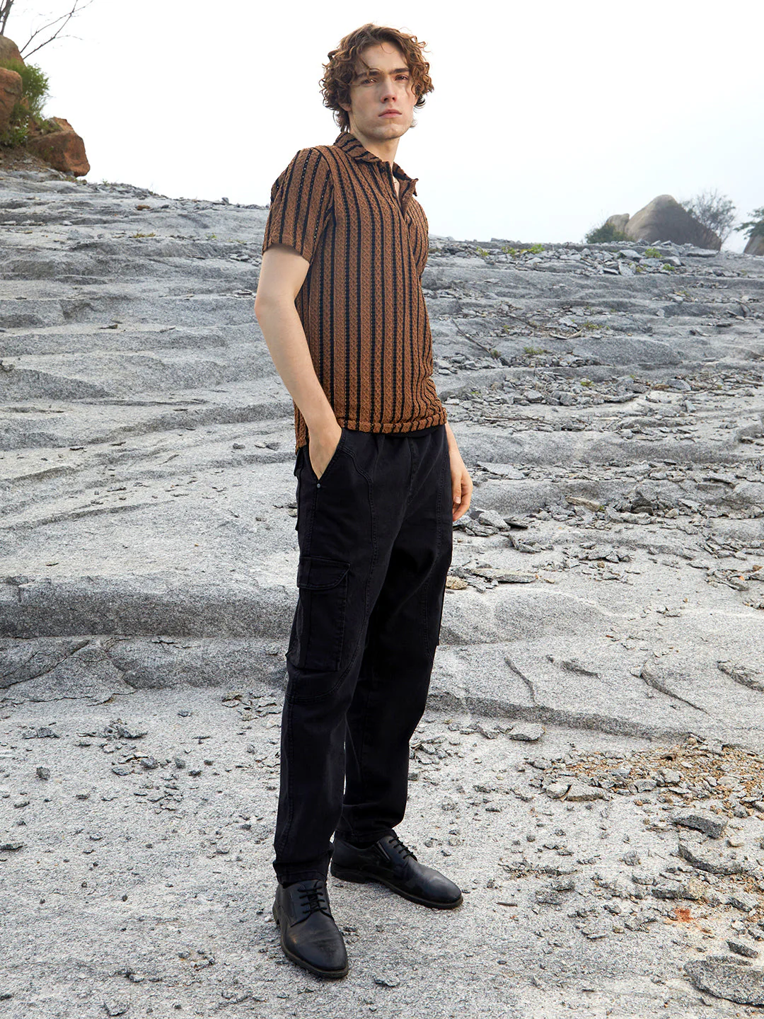 Tactile-Striped Polo T-Shirt - Image 5