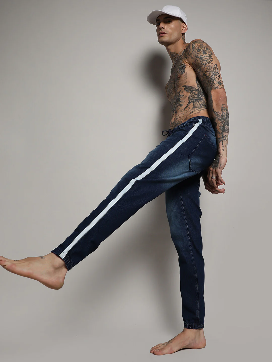 Side-Striped Denim Jeans - Image 3