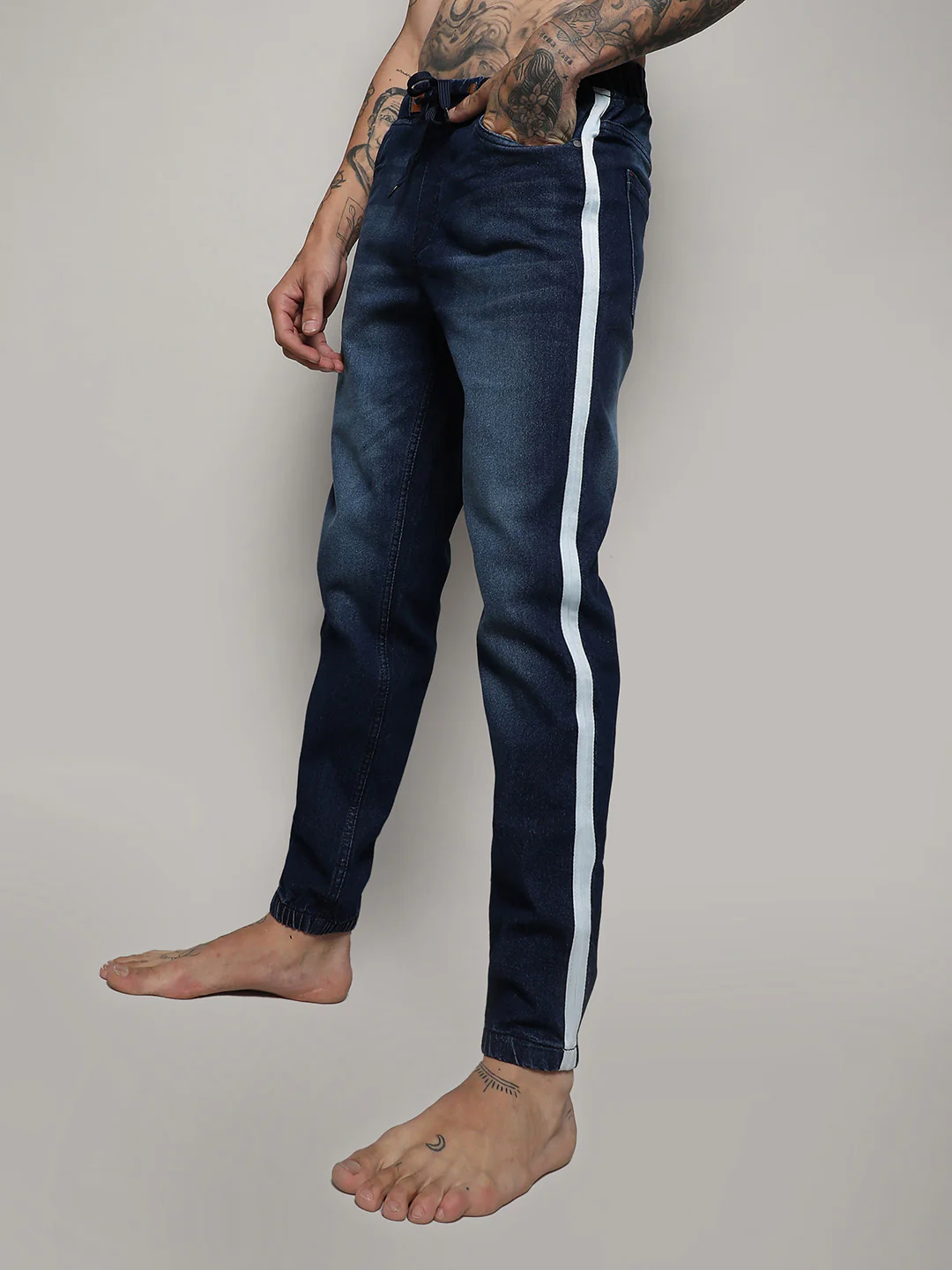 Side-Striped Denim Jeans - Image 4