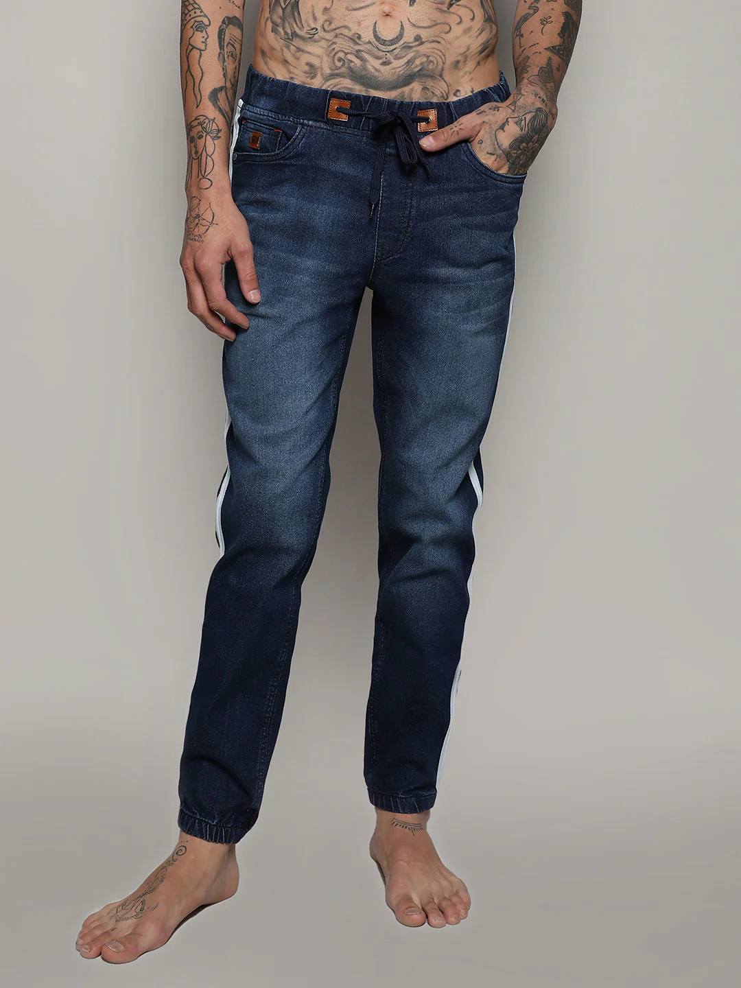Side-Striped Denim Jeans - Image 5
