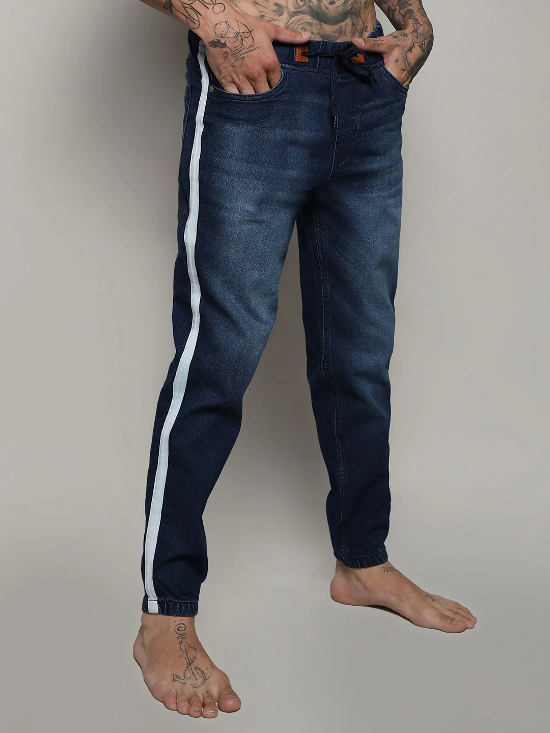 Side-Striped Denim Jeans - Image 6