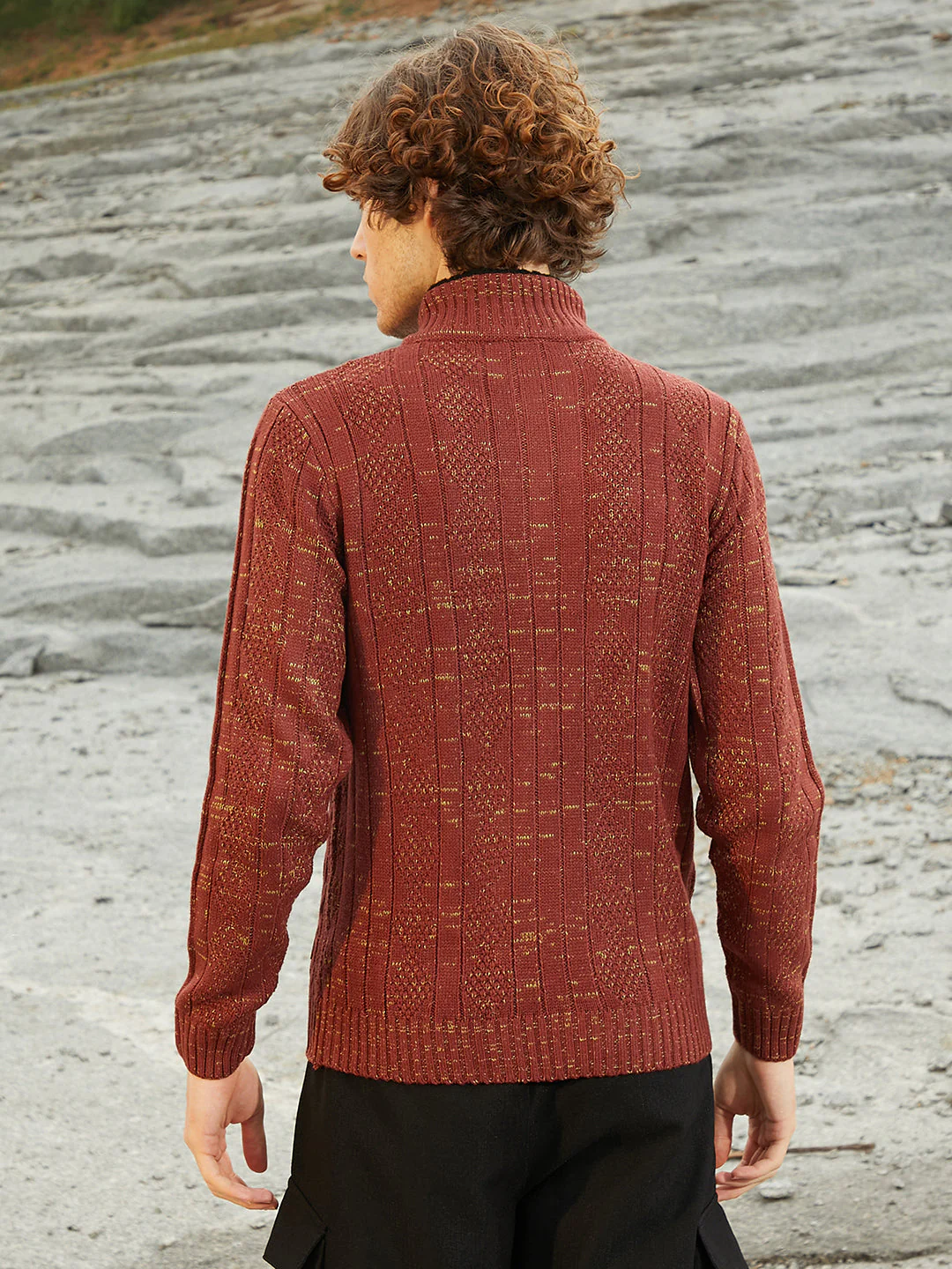 Heathered Cable-Knit Sweater - Image 4