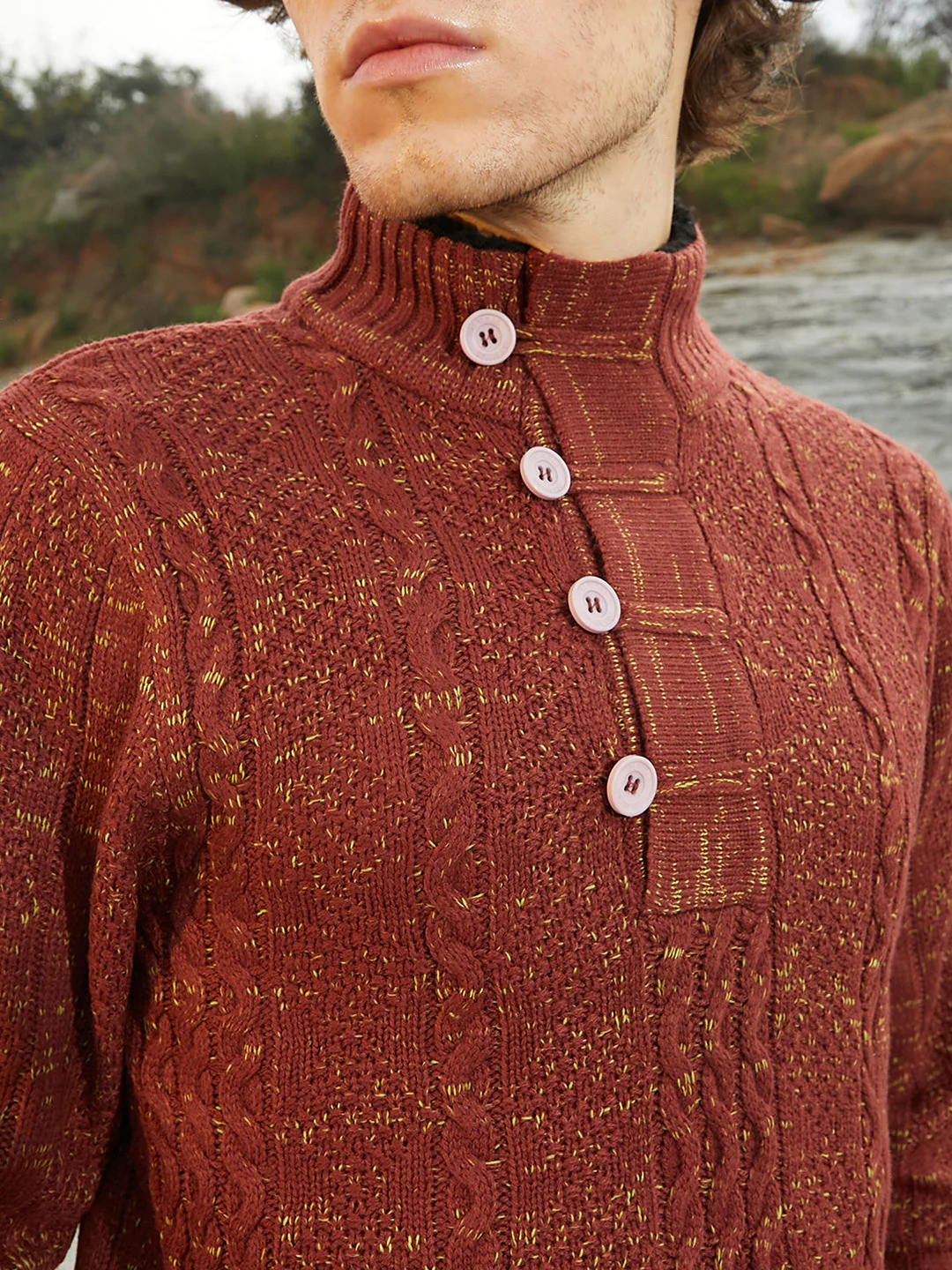 Heathered Cable-Knit Sweater - Image 7