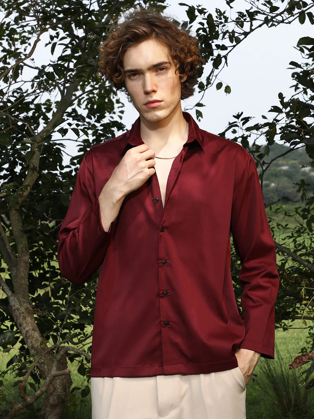 Satin Oversized Shirt - Image 2