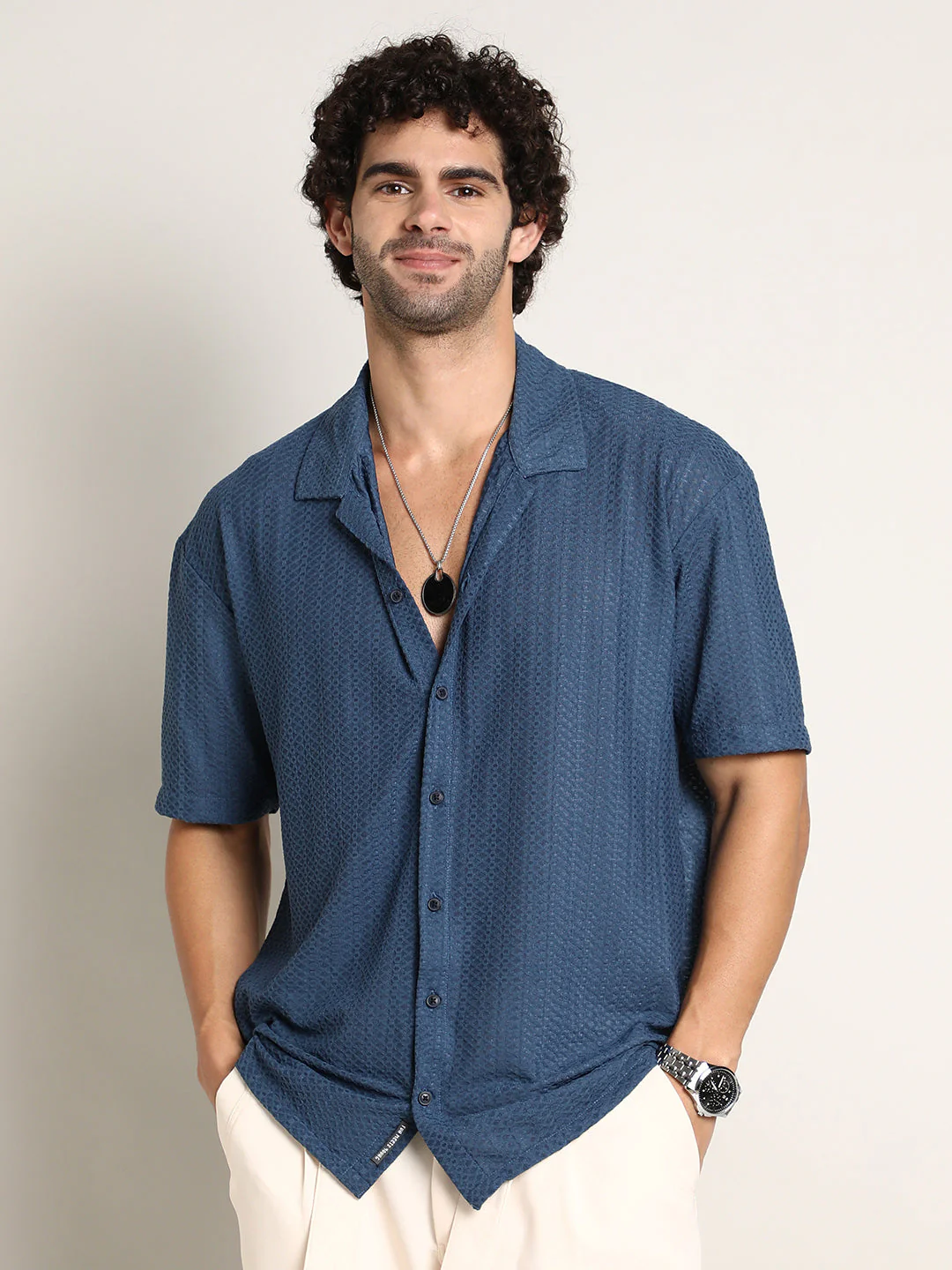 Zigzag-Helix Resort Oversized Shirt - Image 2