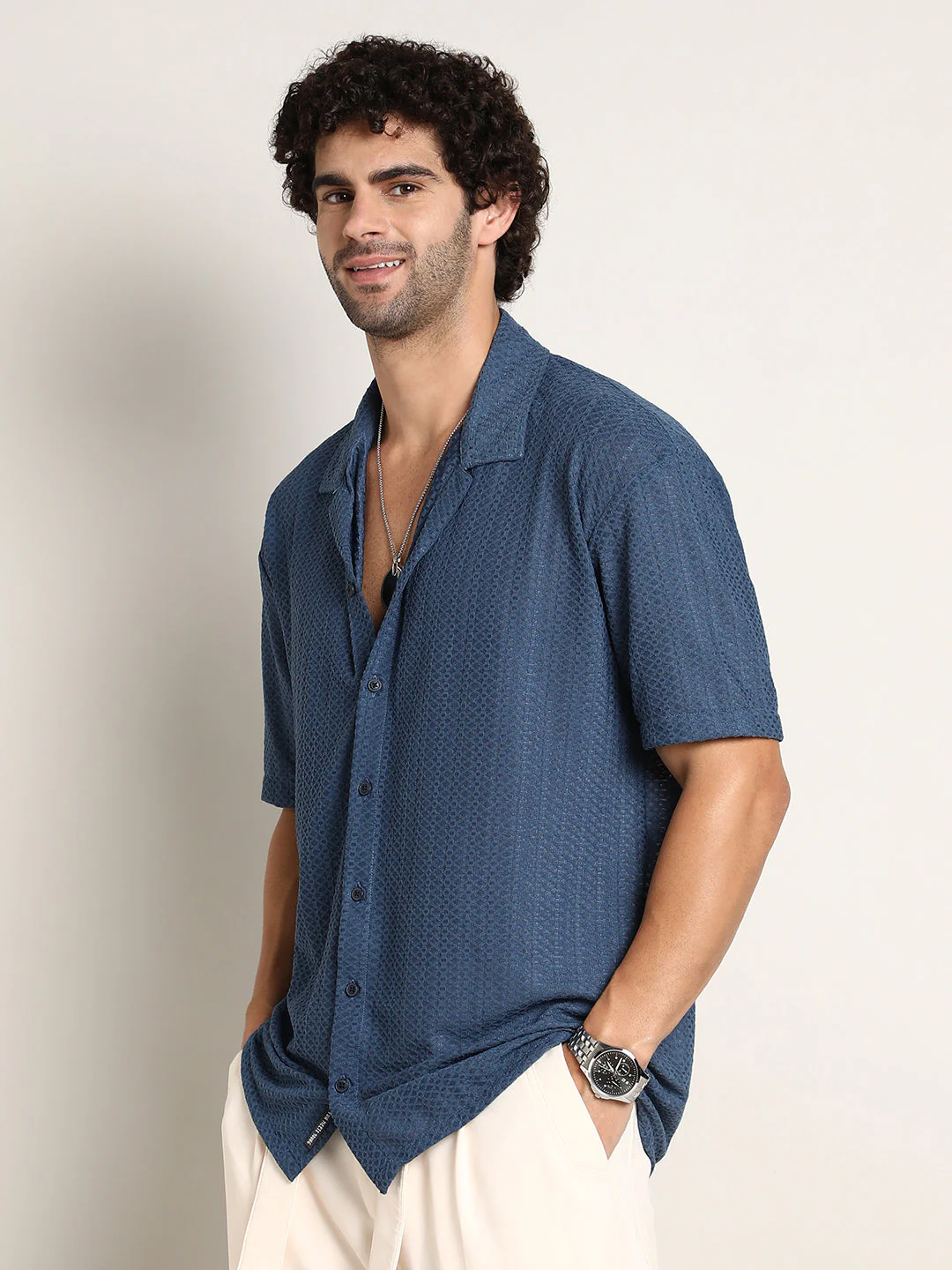 Zigzag-Helix Resort Oversized Shirt - Image 3