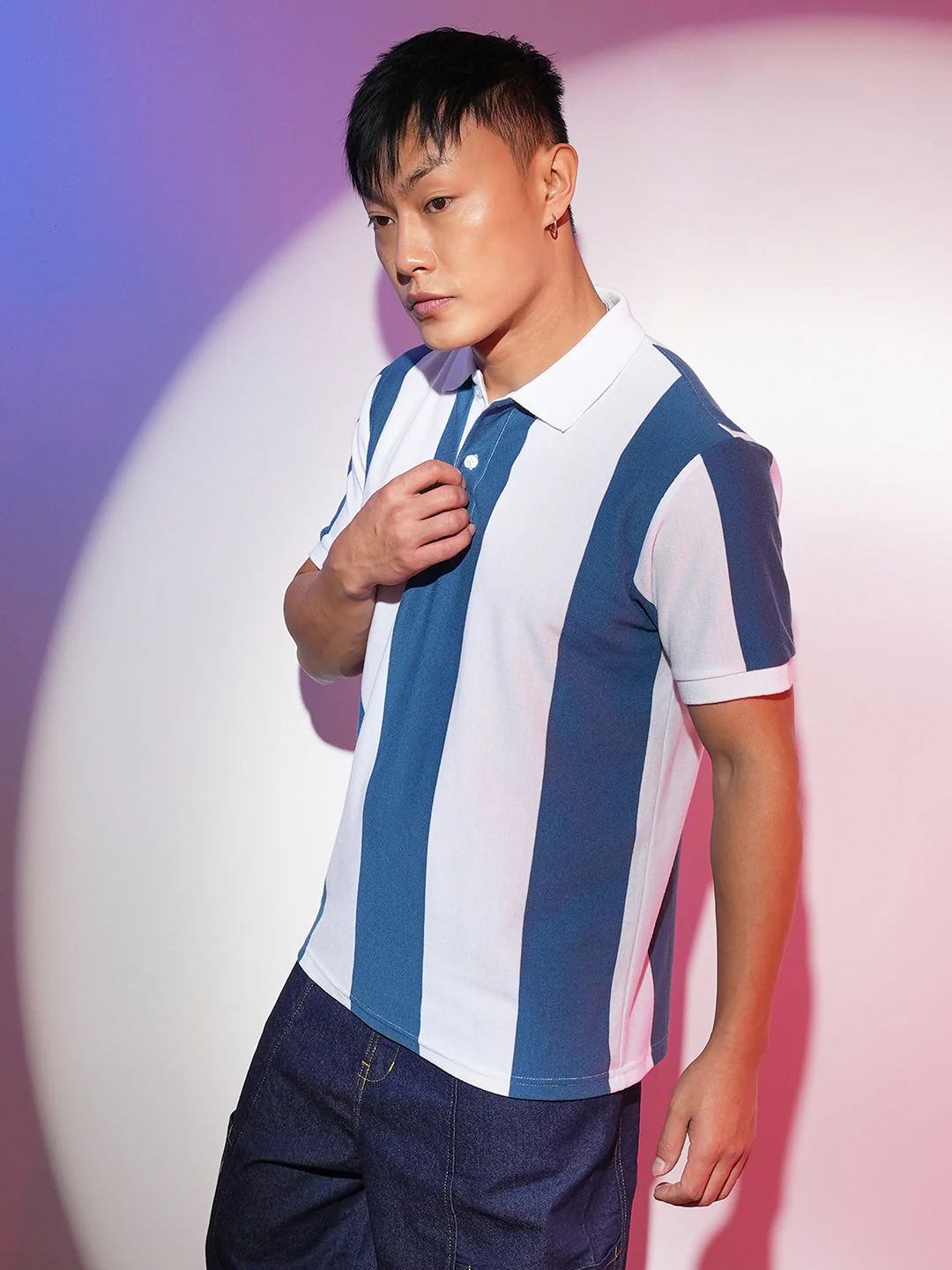 Striped Polo Neck - Image 3