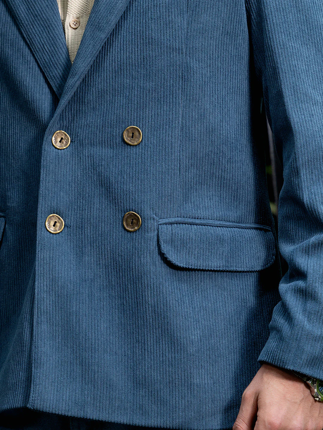 Double-Breasted Corduroy Blazer - Image 7