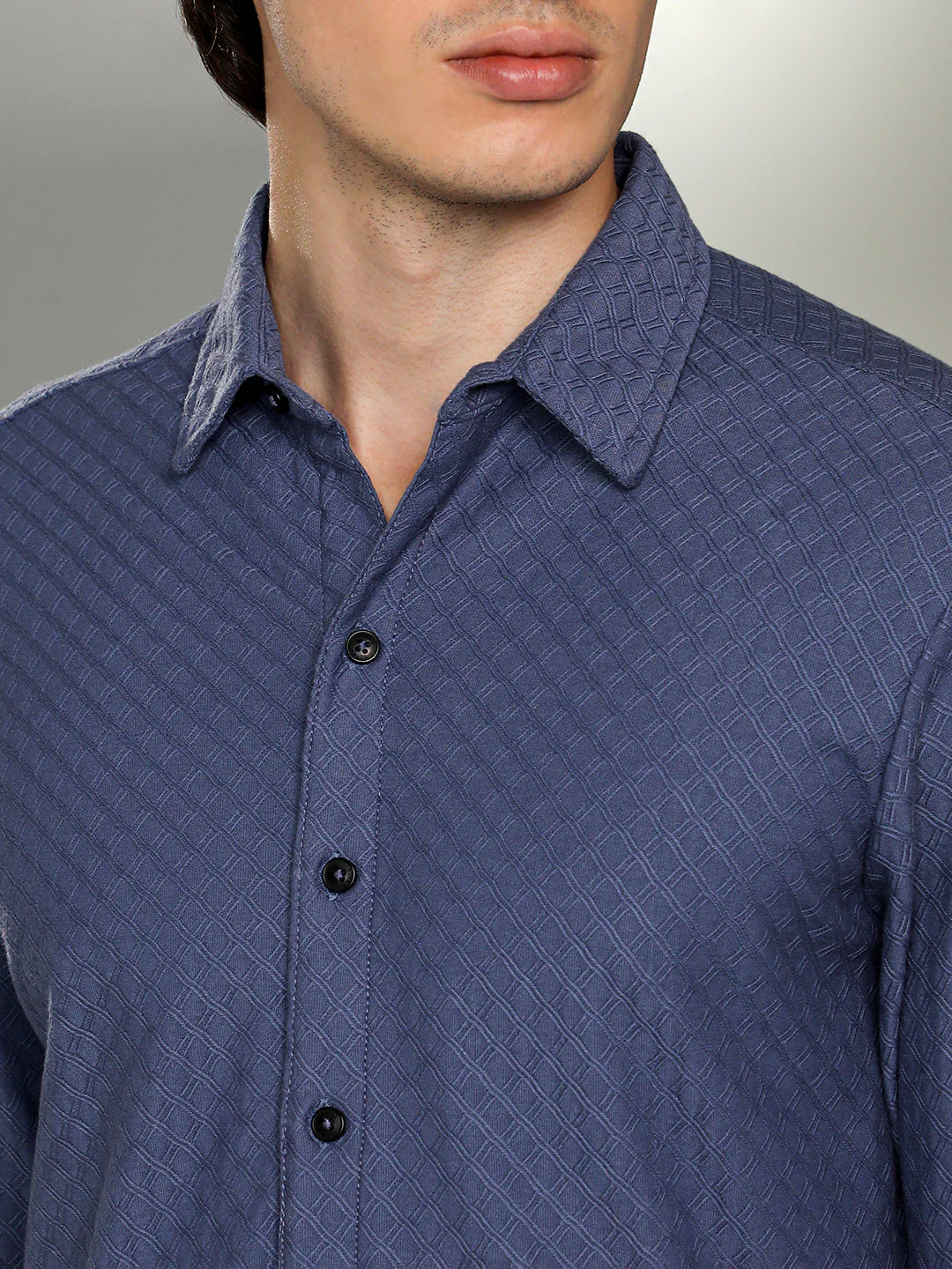 Geometric-Weave Textured Shirt - Image 7