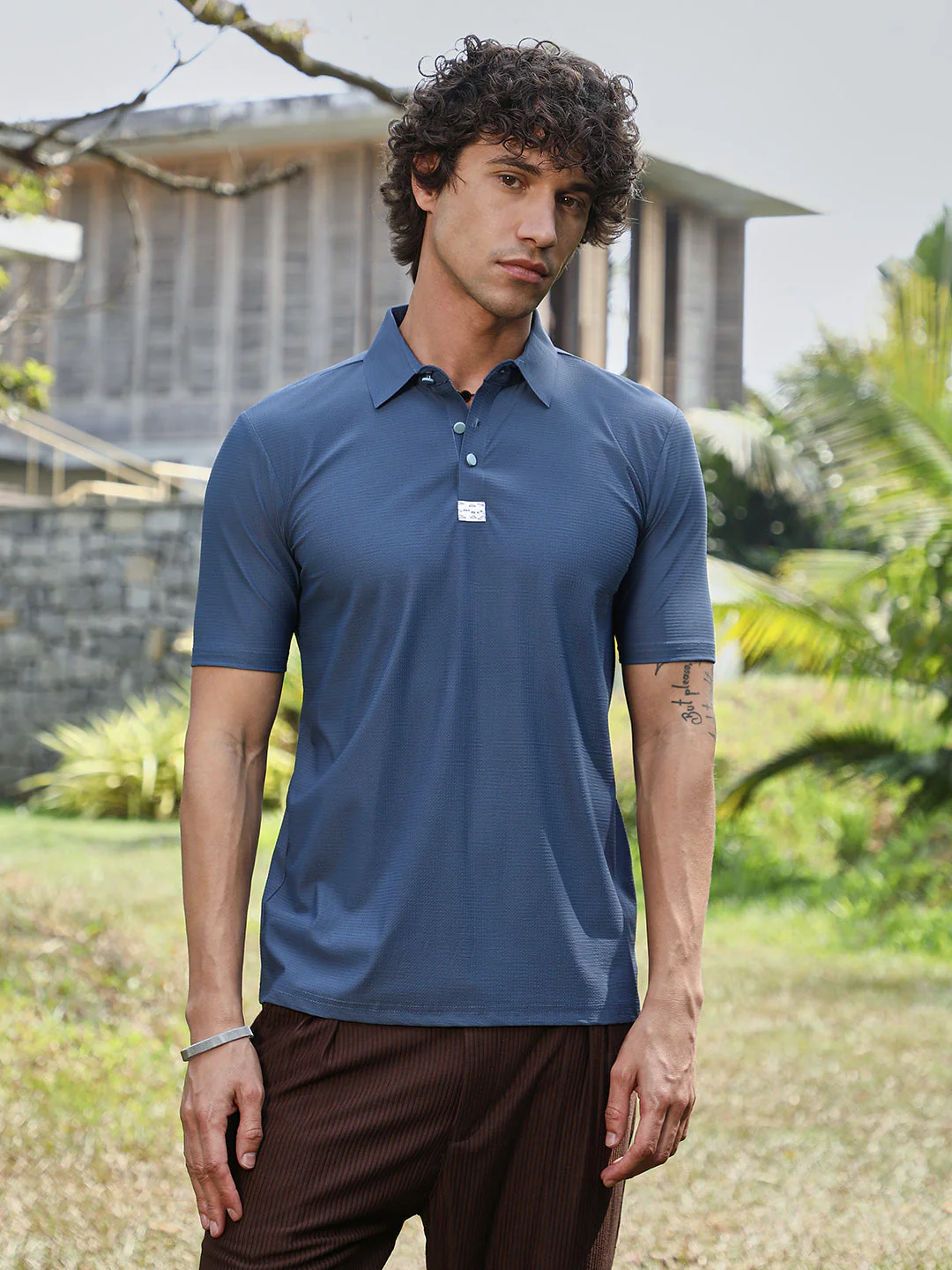 Seamless Waffle Polo T-Shirt - Image 2