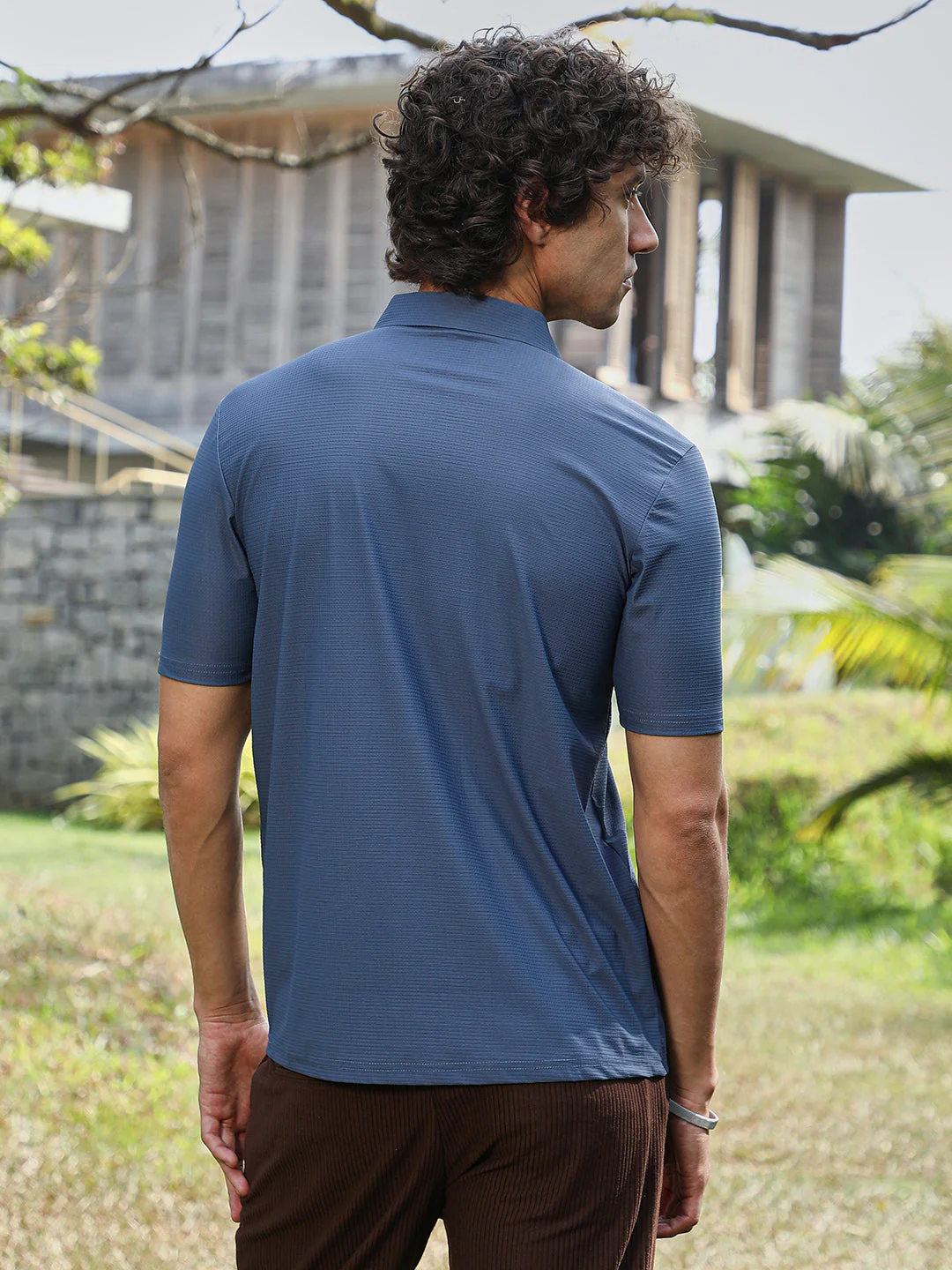 Seamless Waffle Polo T-Shirt - Image 4