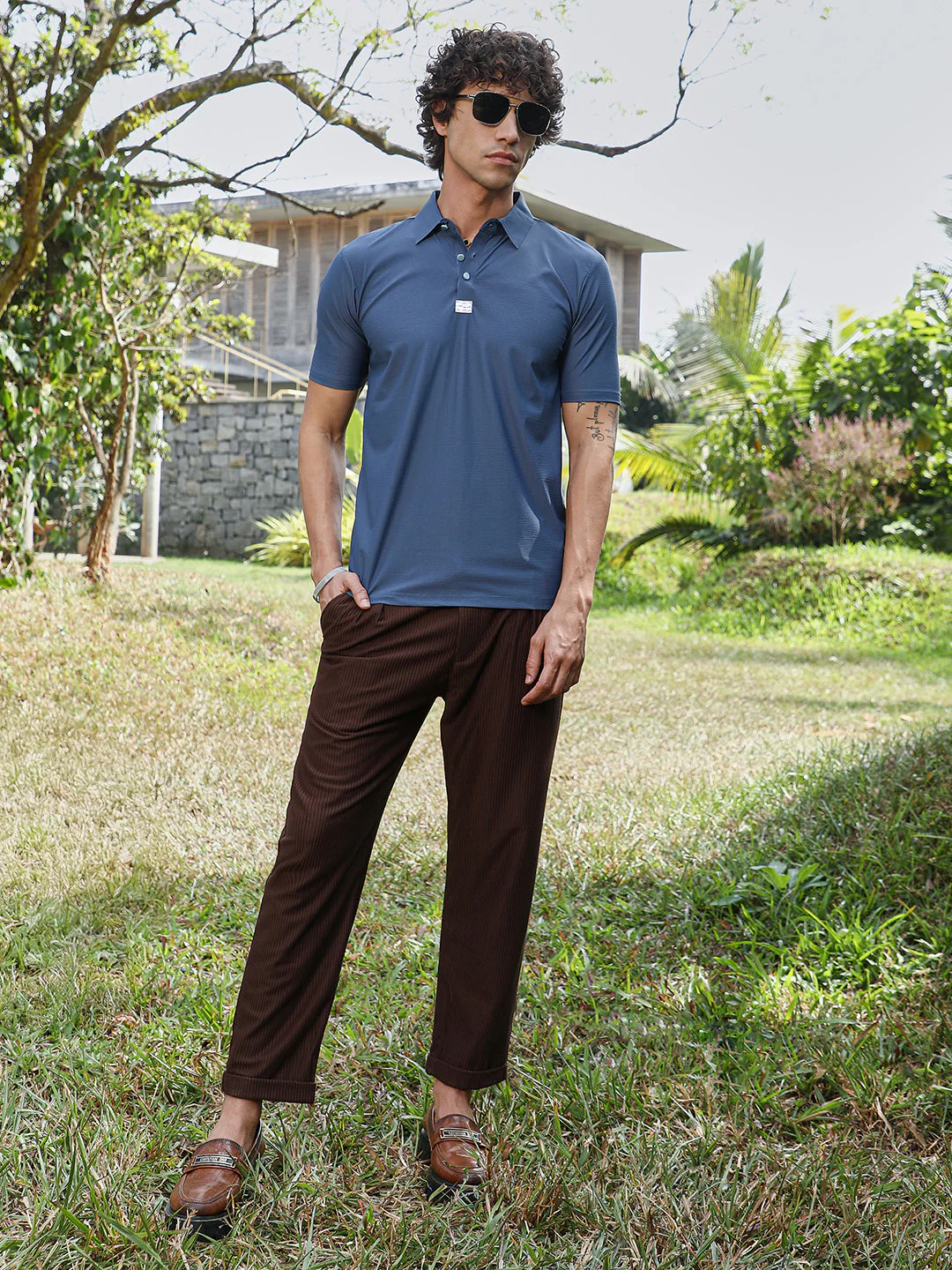 Seamless Waffle Polo T-Shirt - Image 6