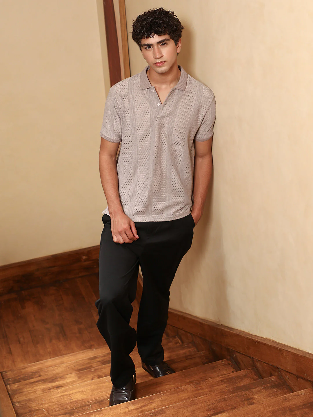 Marquise-Panel Jacquard Polo T-Shirt - Image 5