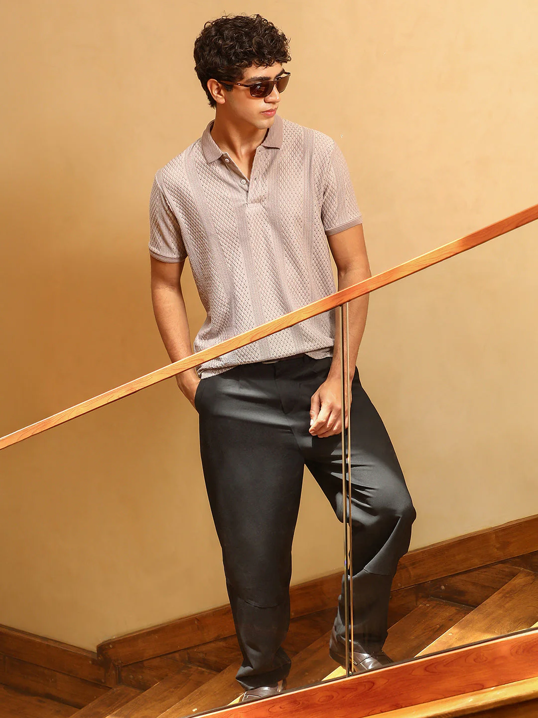 Marquise-Panel Jacquard Polo T-Shirt - Image 6