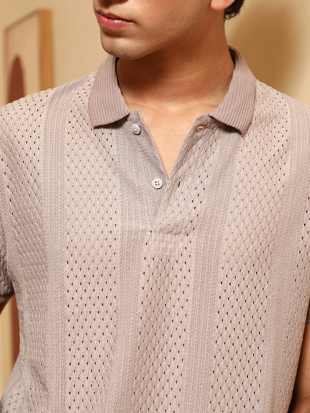 Marquise-Panel Jacquard Polo T-Shirt - Image 7