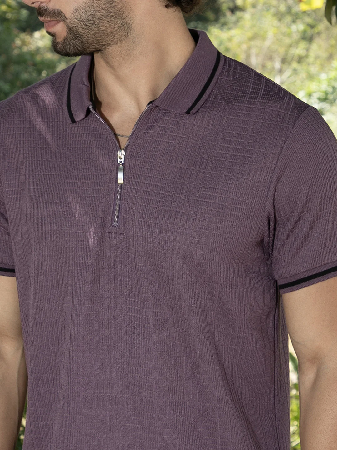 Oblique-Stripe Polo T-Shirt - Image 7