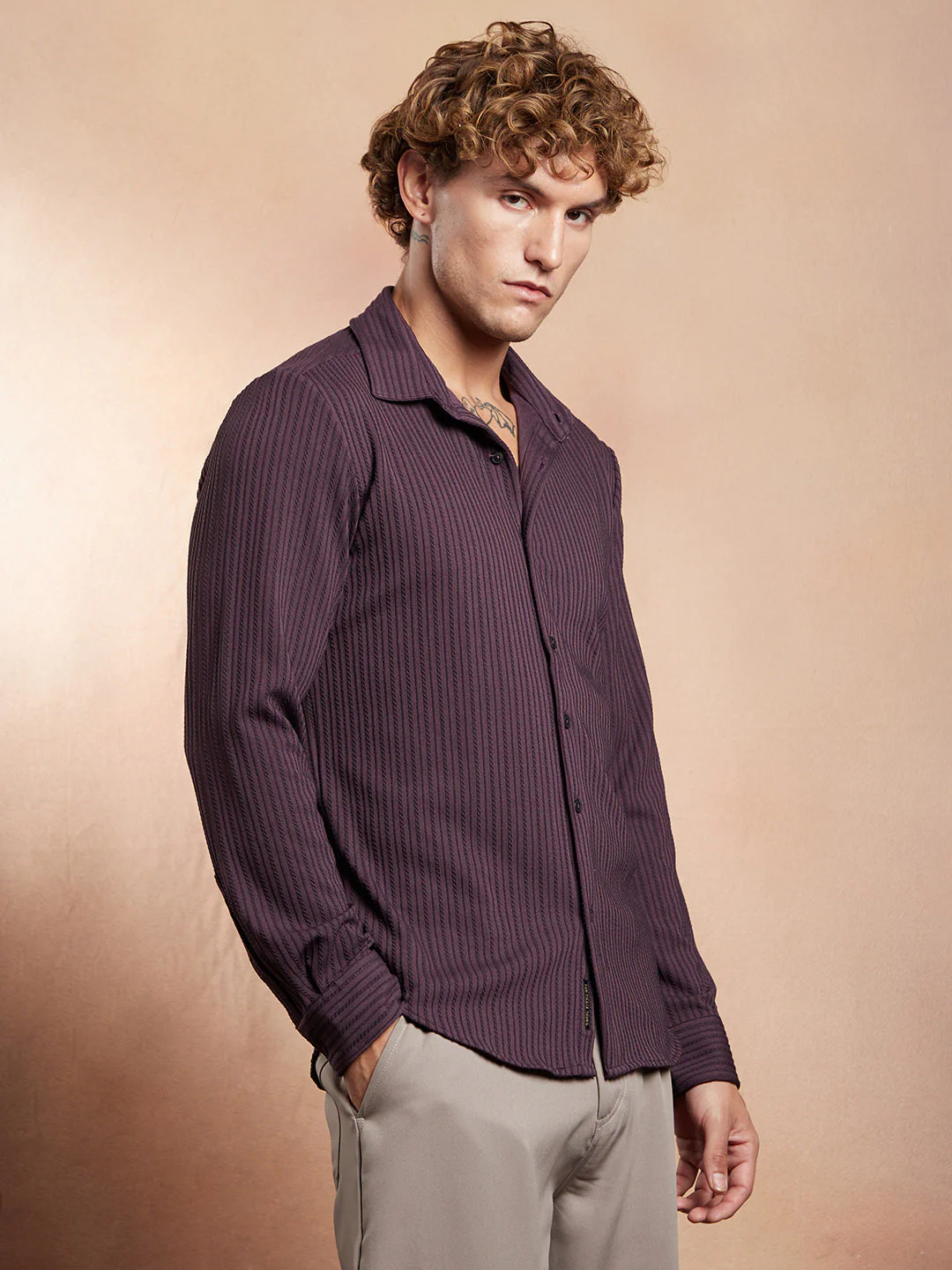Rope-Striped Tactile Shirt - Image 3