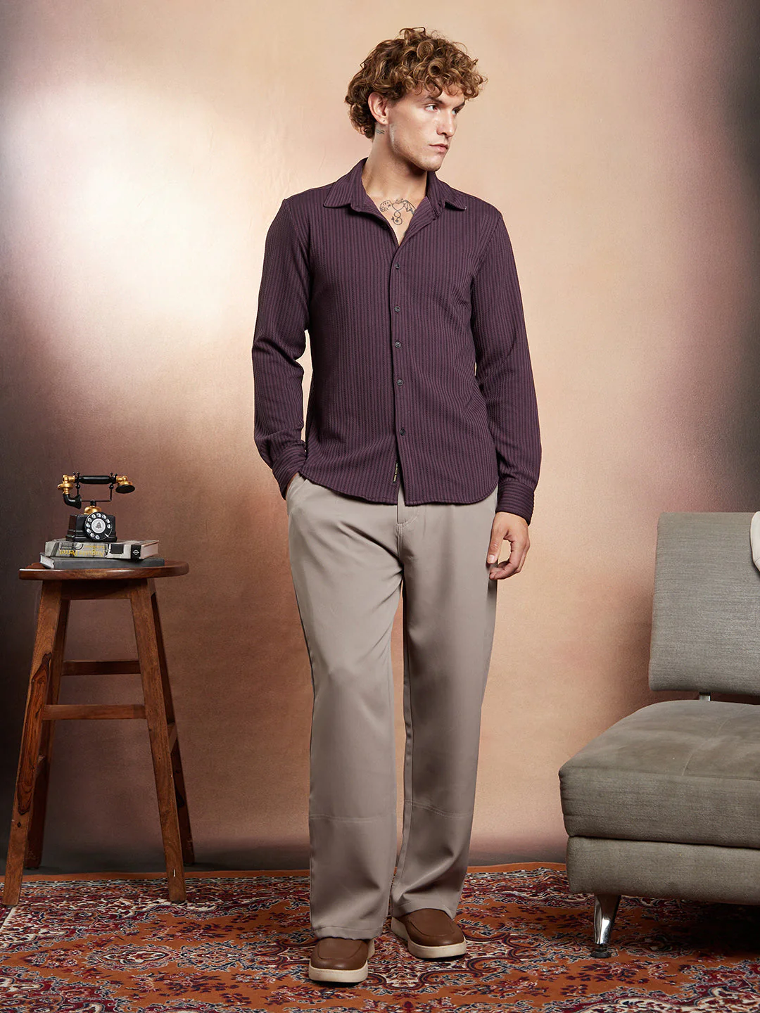 Rope-Striped Tactile Shirt - Image 5