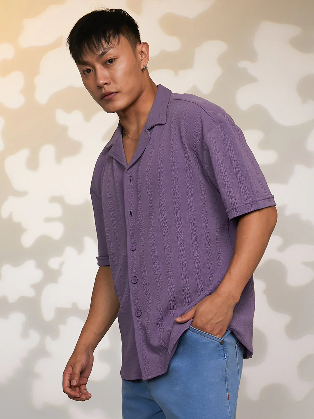Rope-Textured Oversized Shirt - Image 3