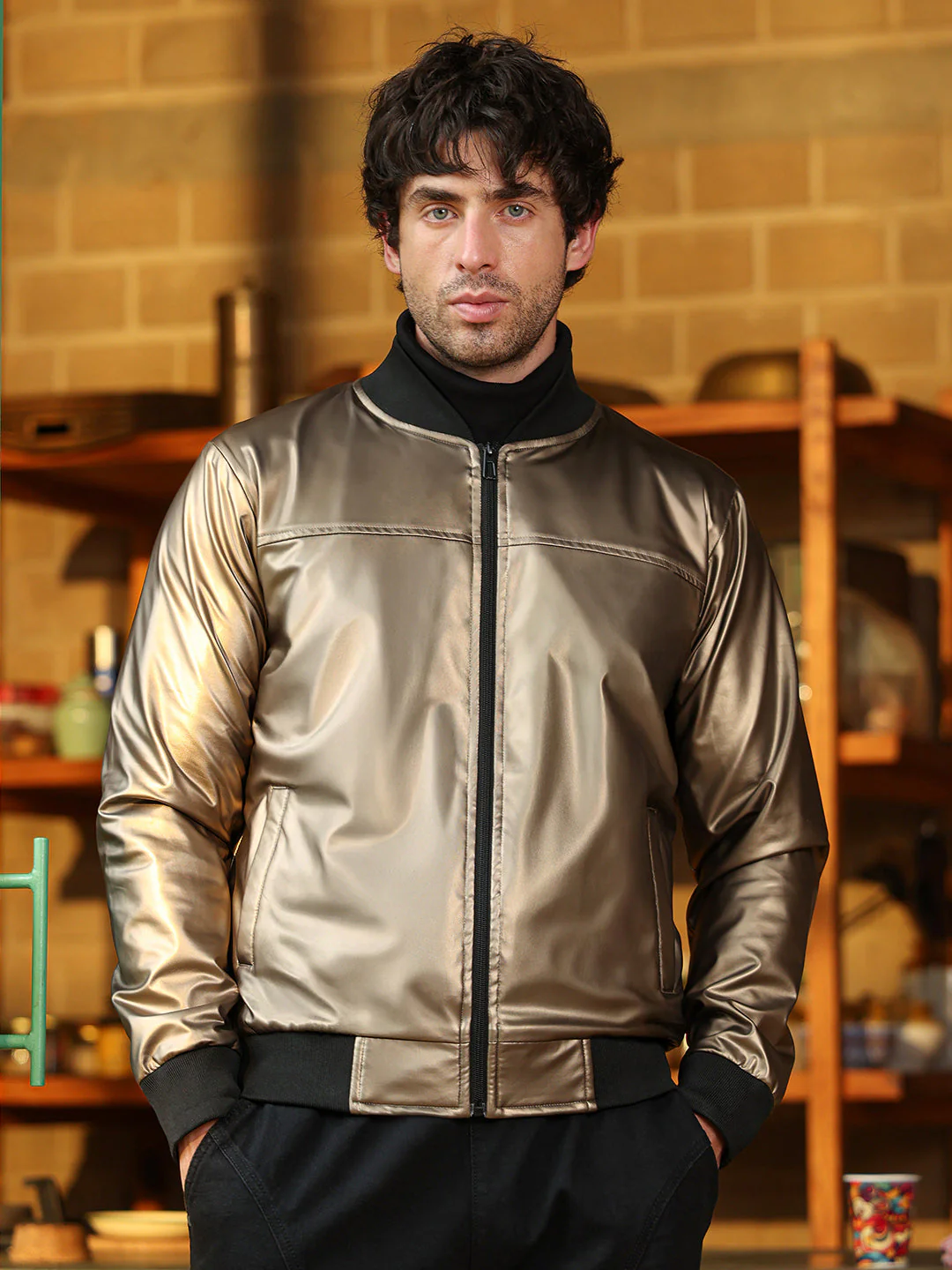 Patent-Panel Bomber Jacket - Image 2