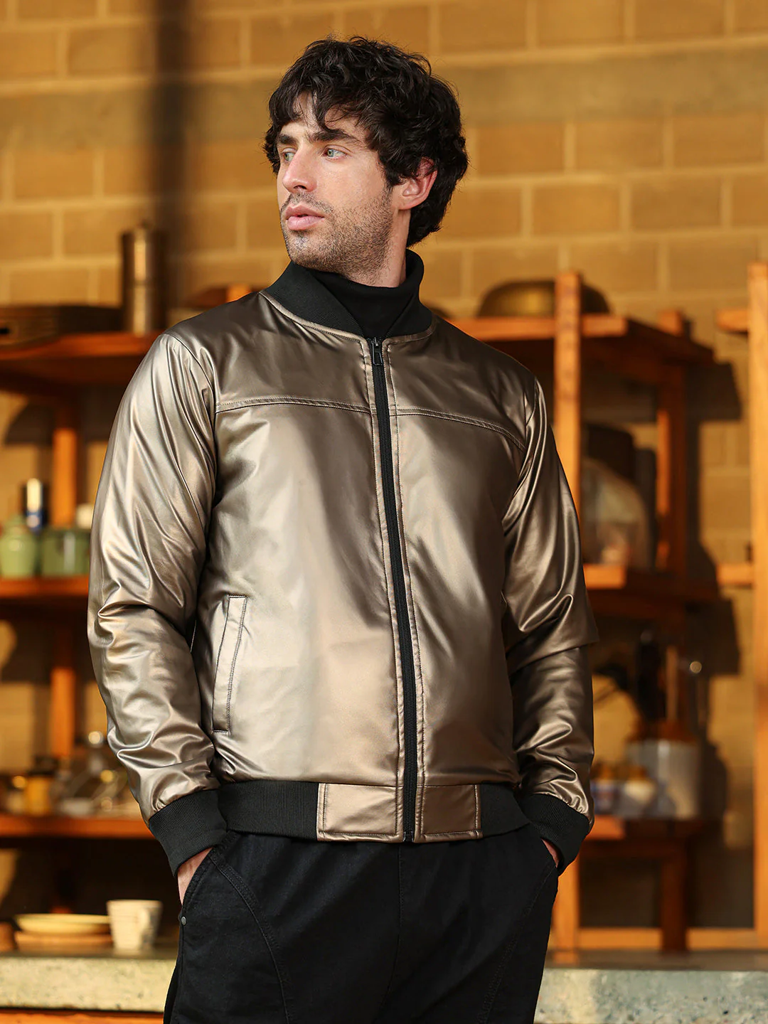Patent-Panel Bomber Jacket - Image 3