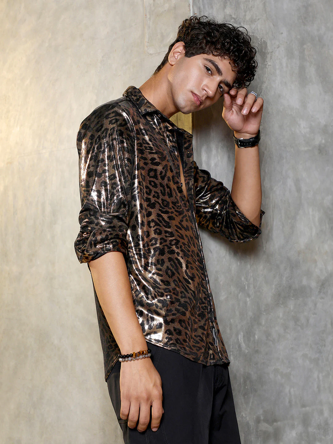 Metallic-Cheetah Velvet Shirt - Image 3