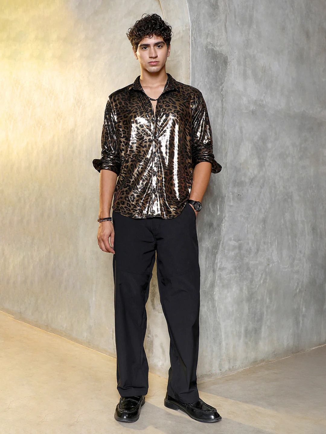 Metallic-Cheetah Velvet Shirt - Image 5