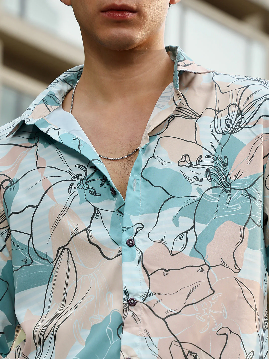 Botanical-Outline Imprint Shirt - Image 7