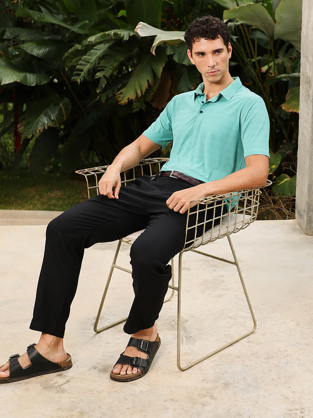 Seamless Gradient-Texture Polo T-Shirt - Image 6