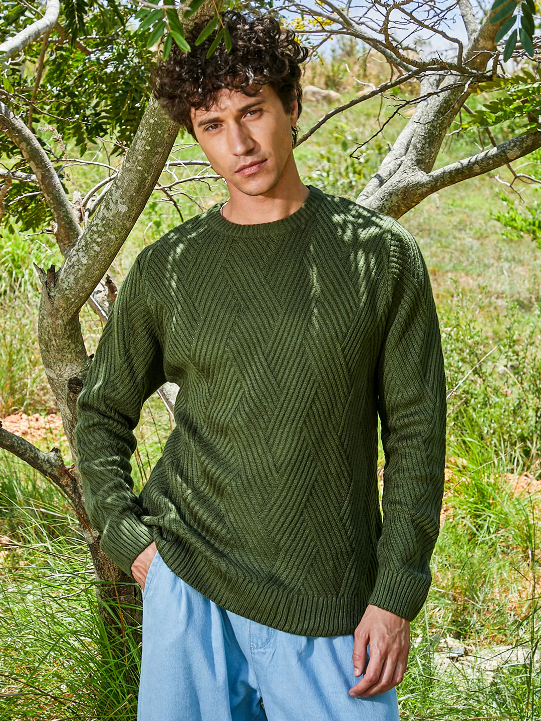 Basket-Knit Pullover Sweater - Image 9