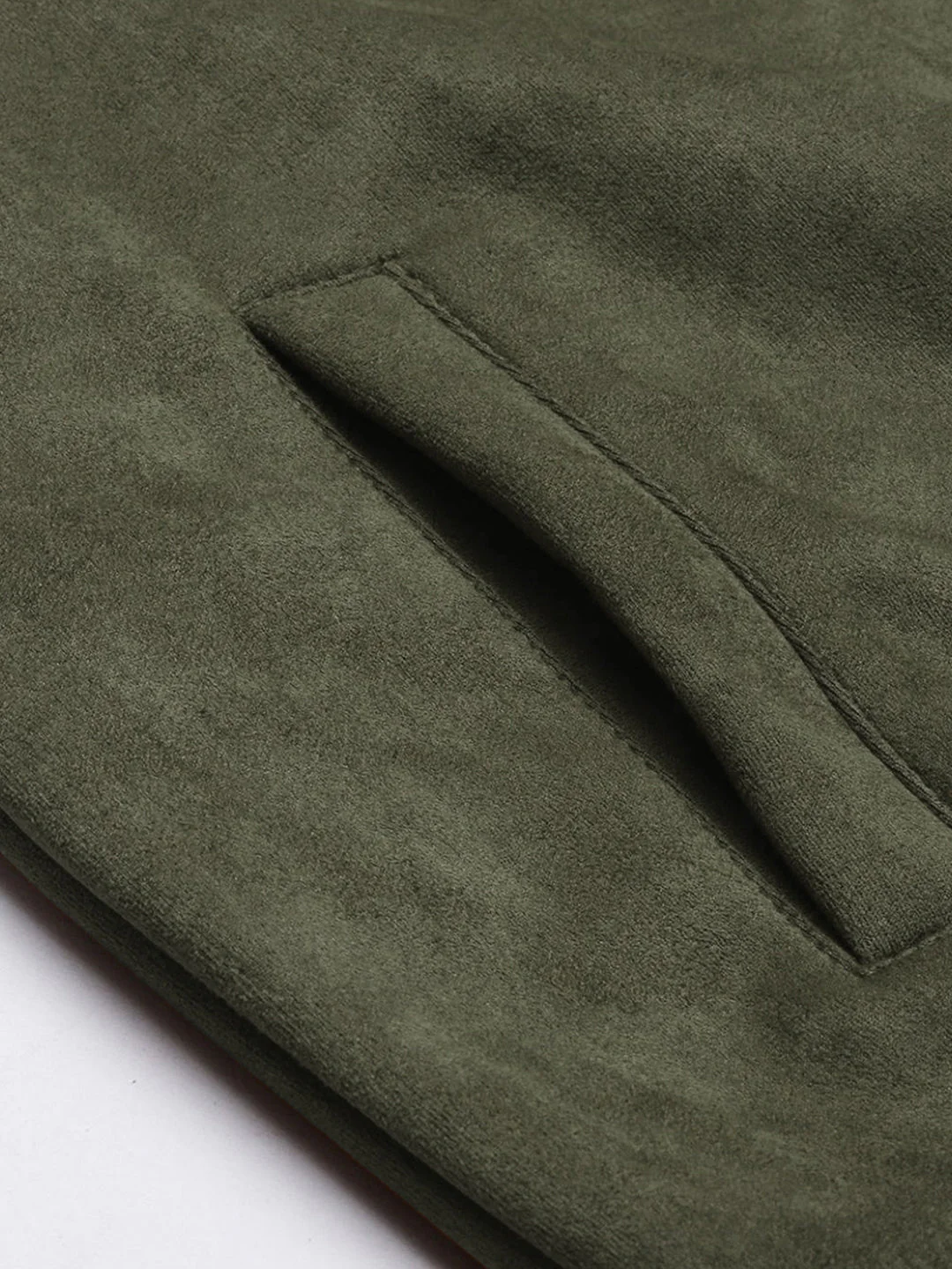 Fur-Lined Suede Bomber Jacket - Image 7