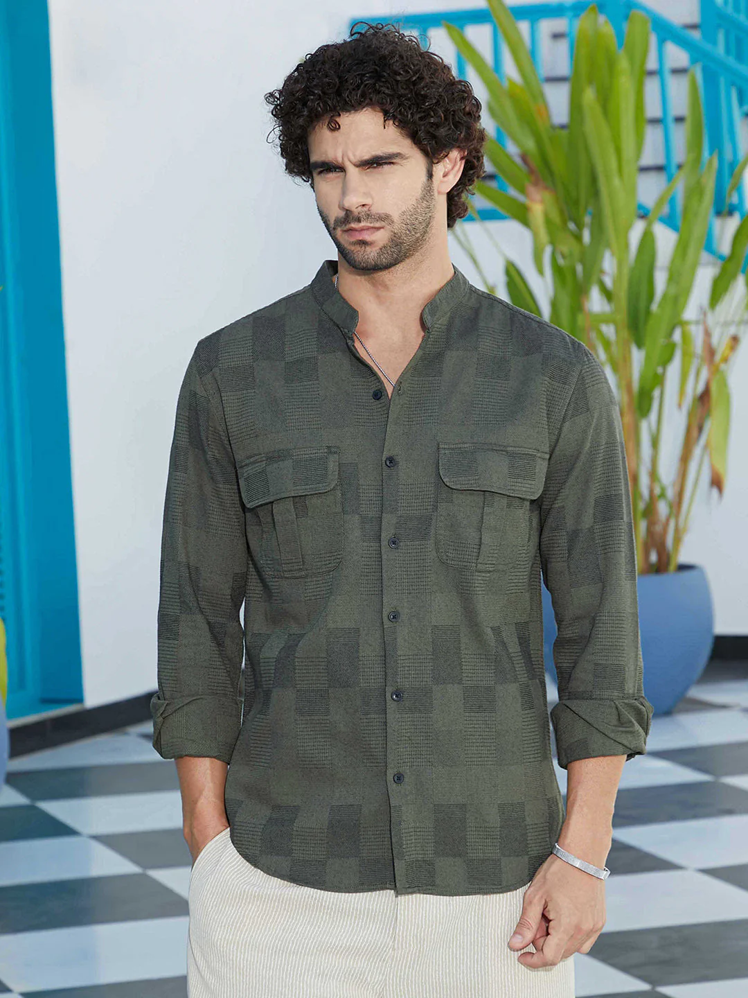 Mandarin Utility Shirt - Image 2