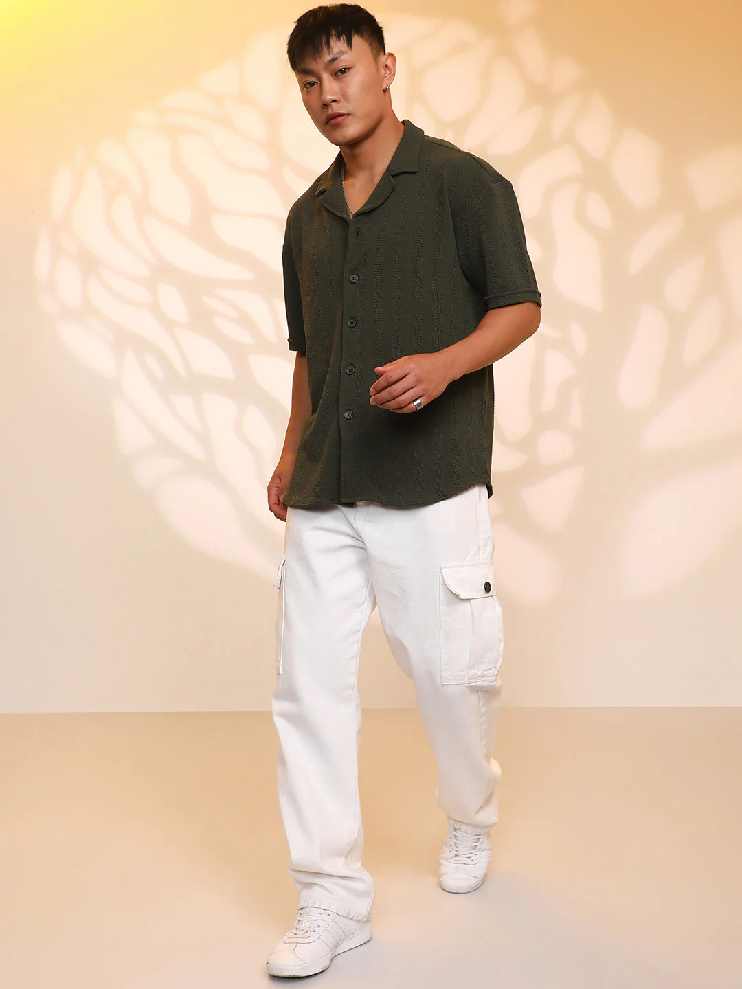 Rope-Textured Oversized Shirt - Image 5