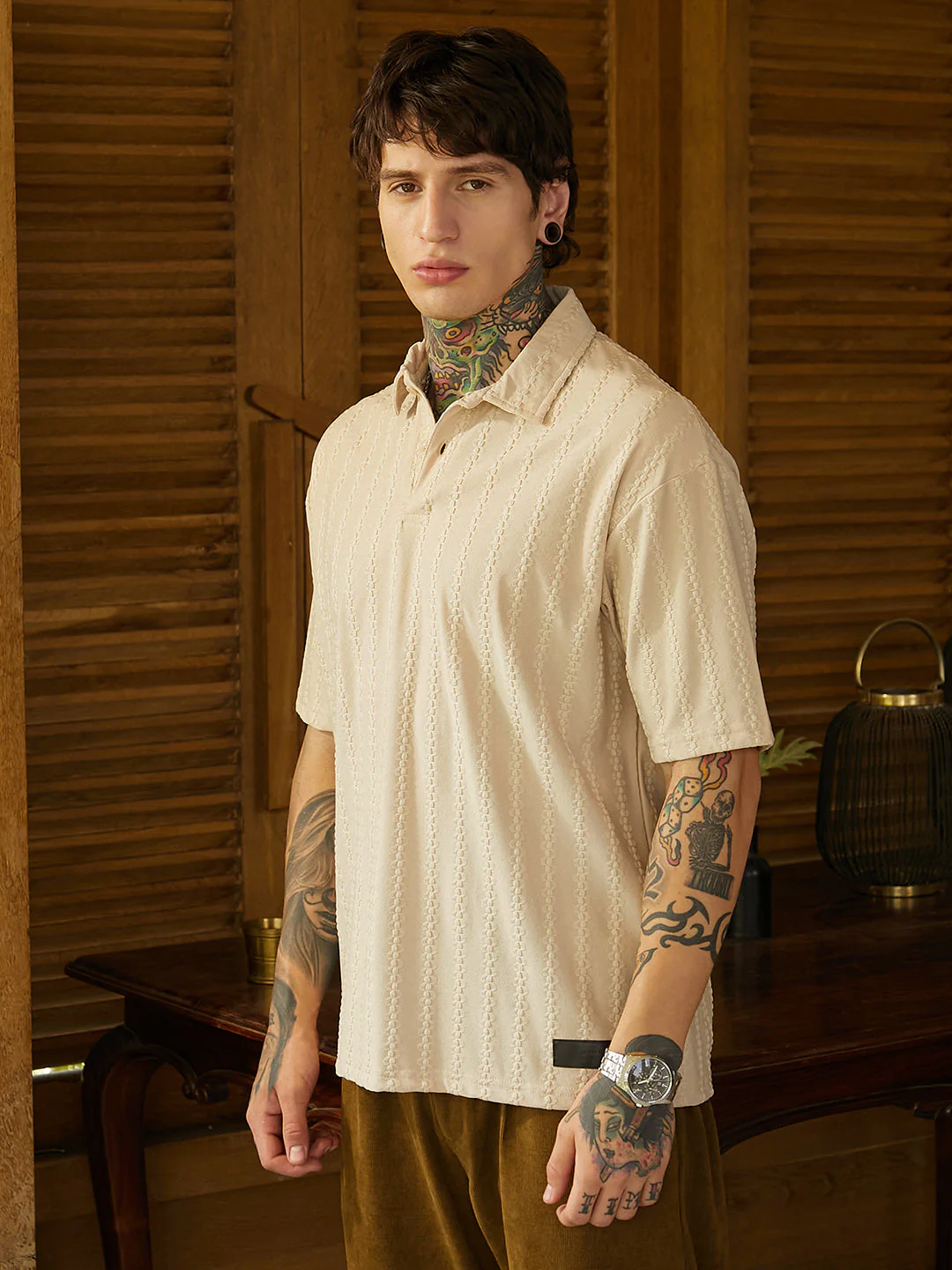 Spiralknot-Tactile Oversized Polo T-Shirt - Image 3