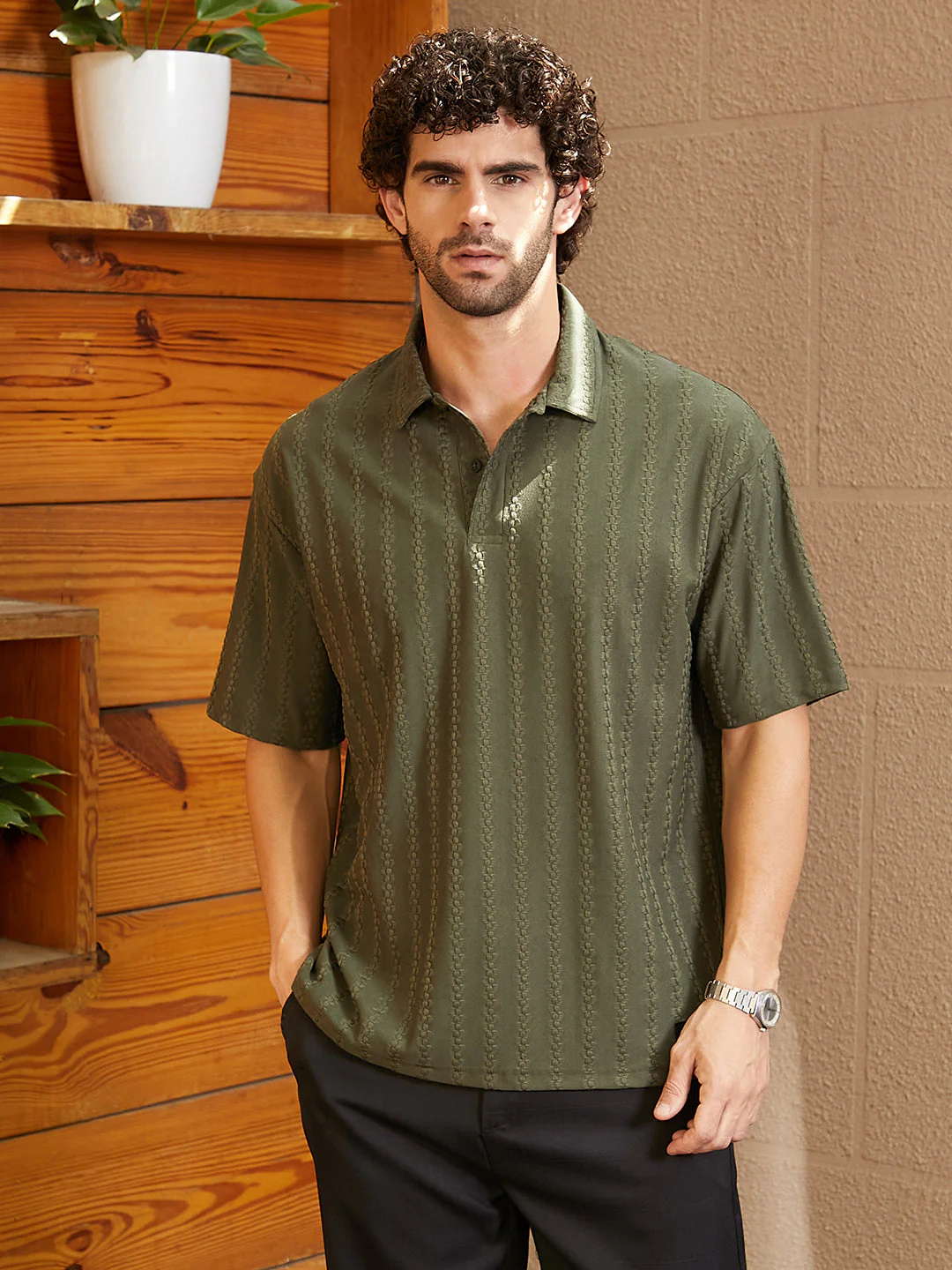 Spiralknot-Tactile Oversized Polo T-Shirt - Image 2
