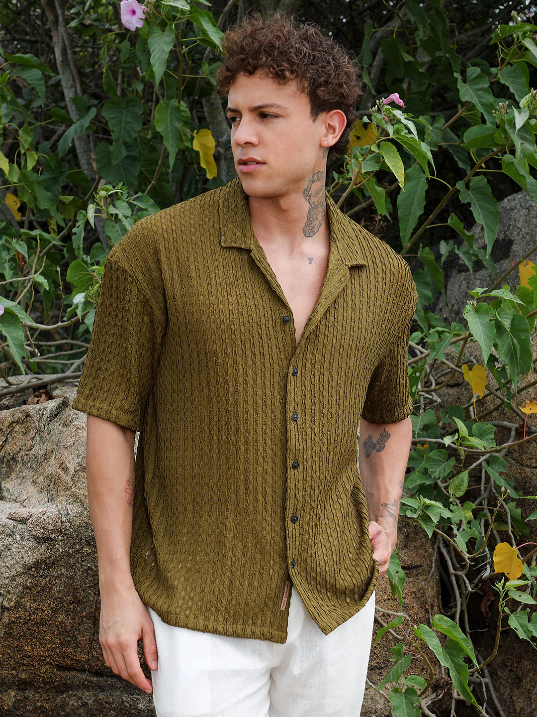 Striped Knit Oversized Shirt - Image 2