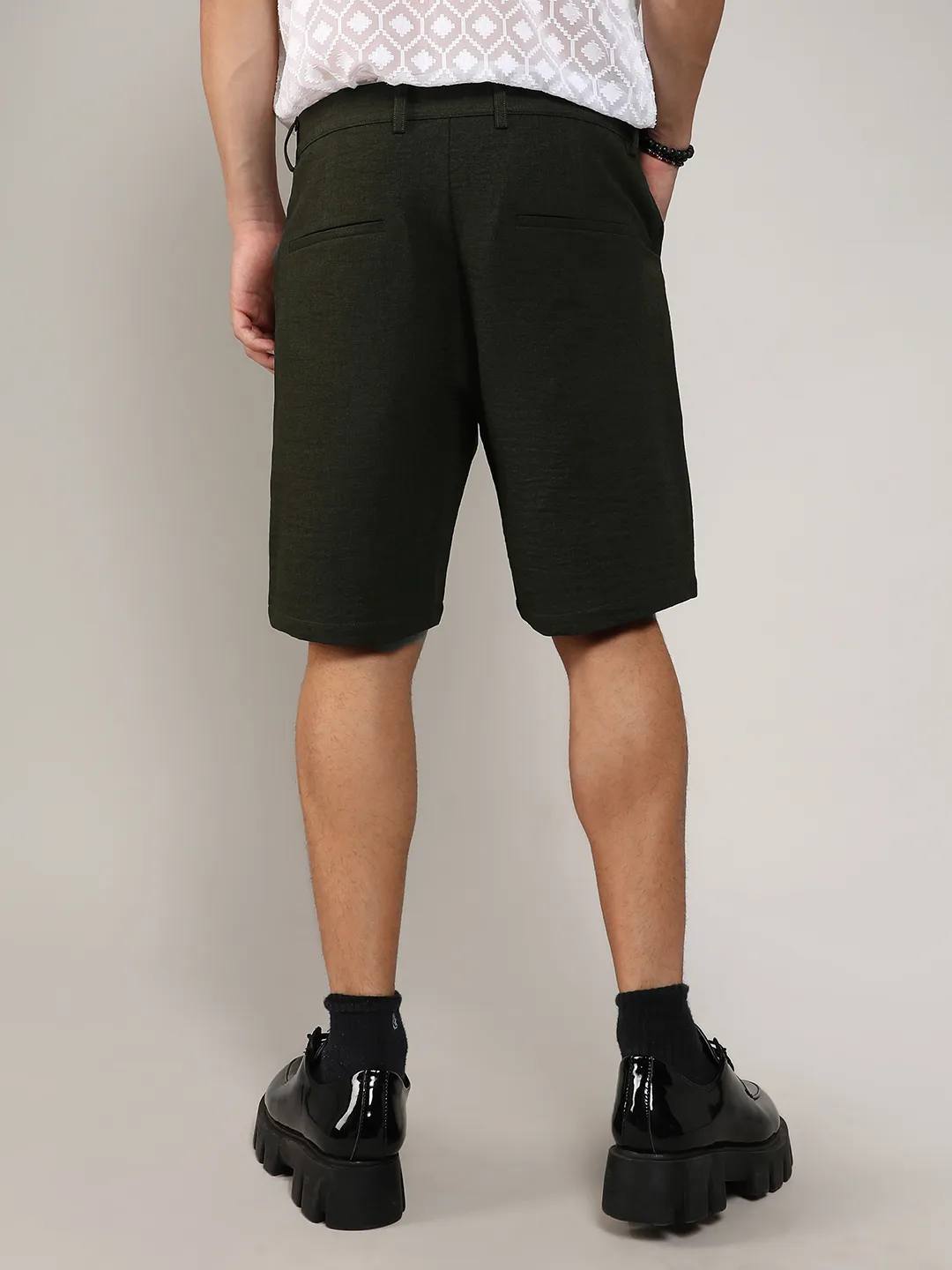 Tailored Poly-Linen Shorts - Image 3