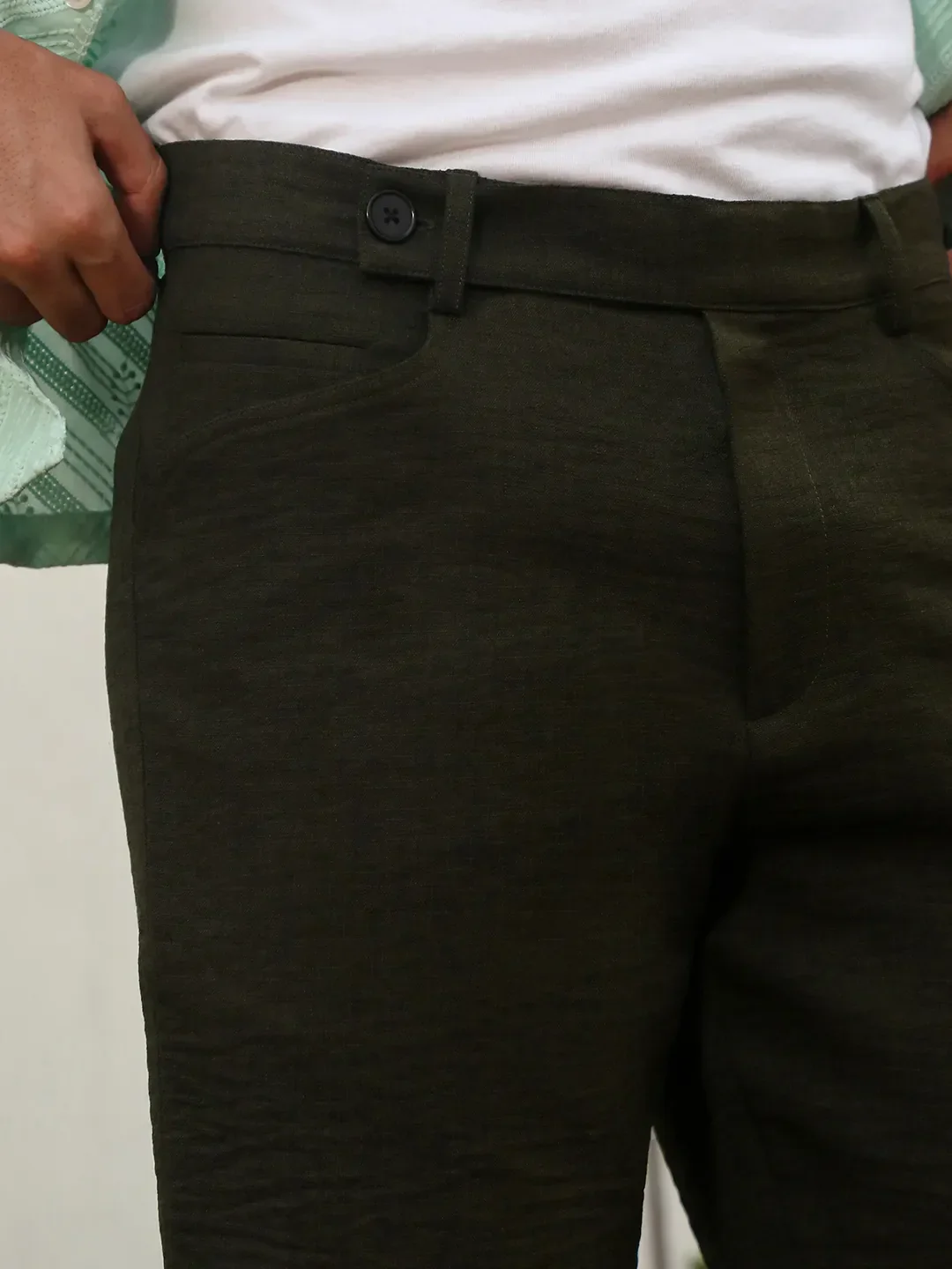 Tailored Poly-Linen Shorts - Image 5