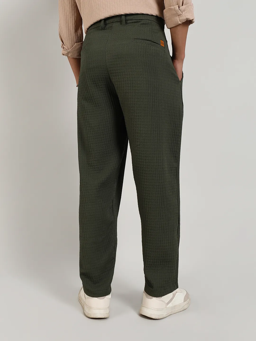 Lightweight - Textured Graph Check Trousers - Image 4