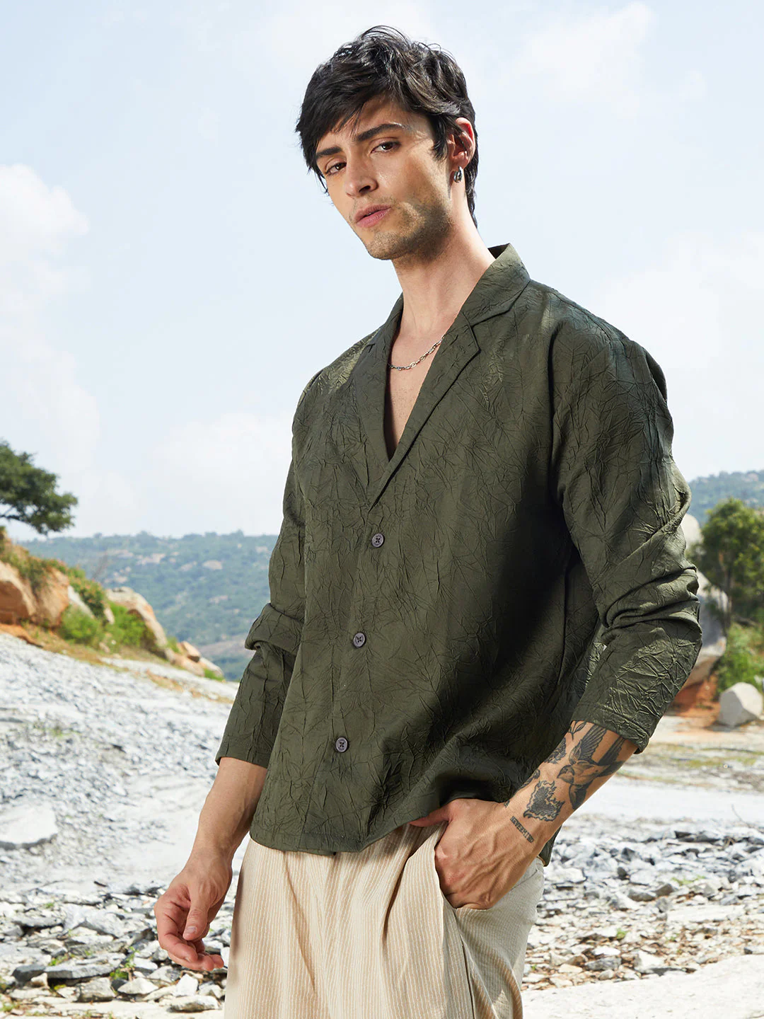 Wrinked Korean Oversized Shirt - Image 3