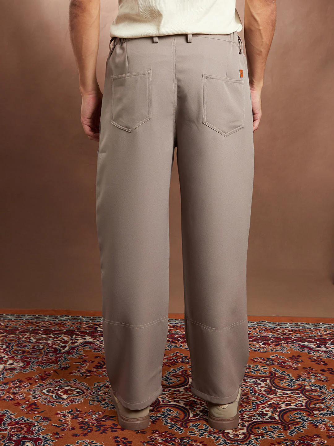Panelled-Straight Trousers - Image 4