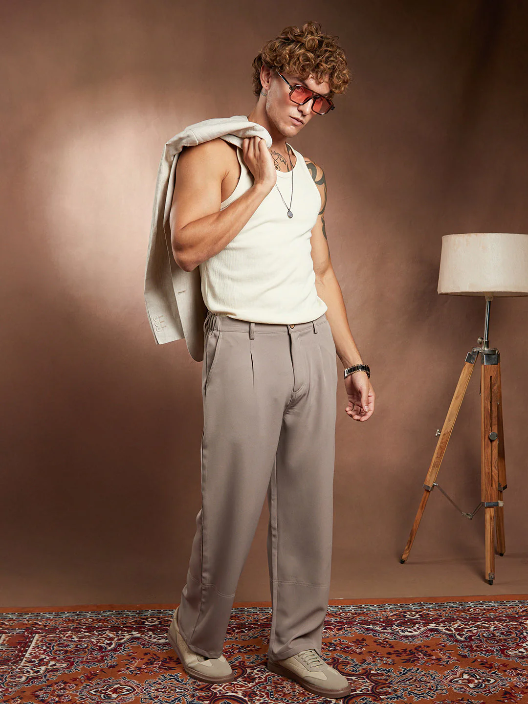 Panelled-Straight Trousers - Image 6