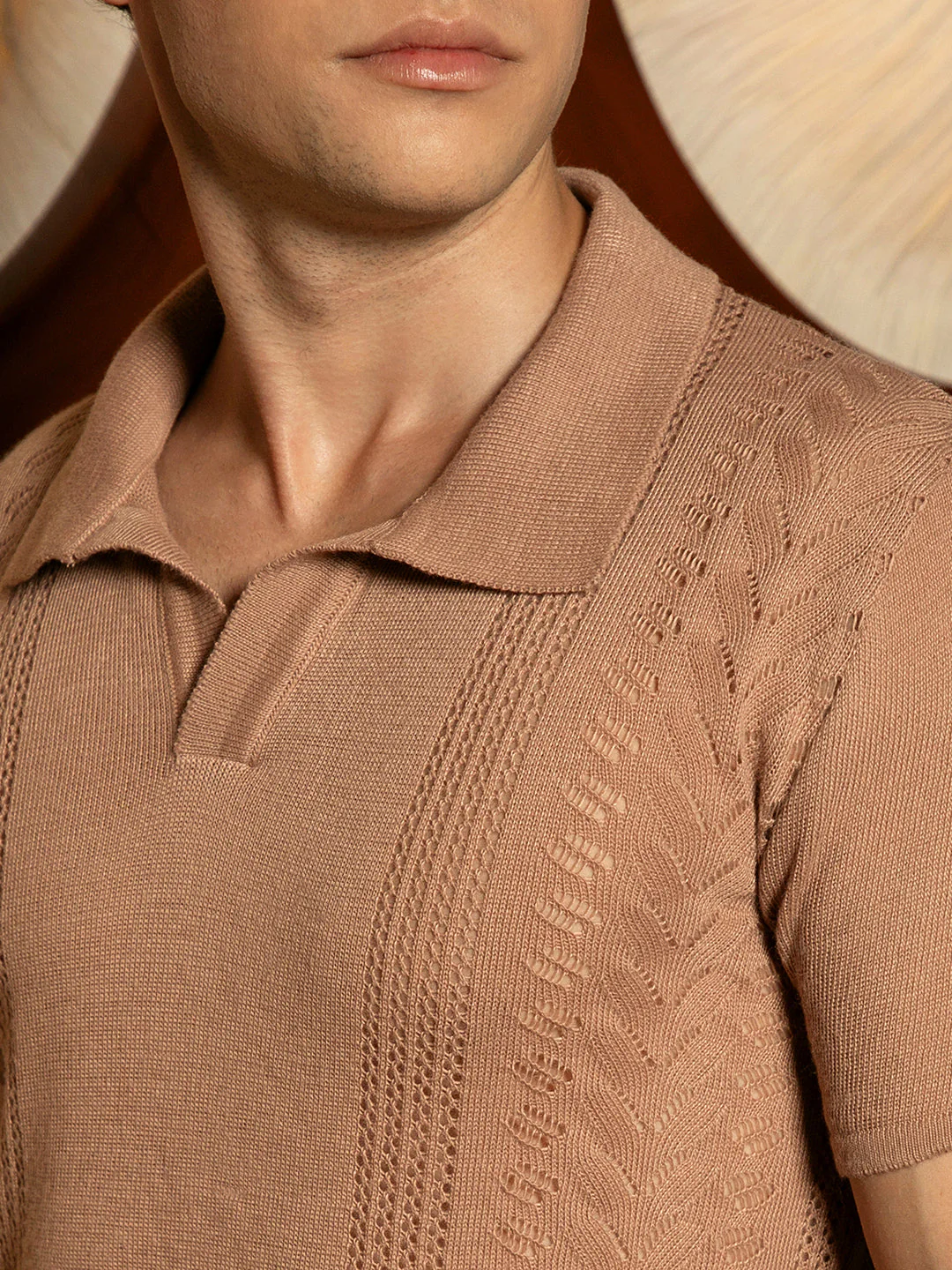 Block-Textured Polo T-Shirt - Image 7