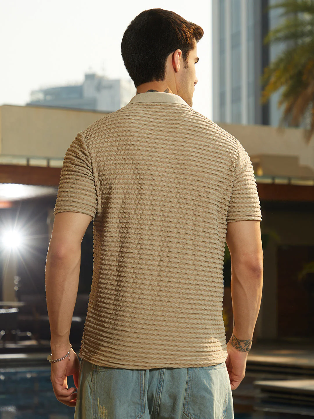 Crease-Tactile Cuban Polo T-Shirt - Image 4