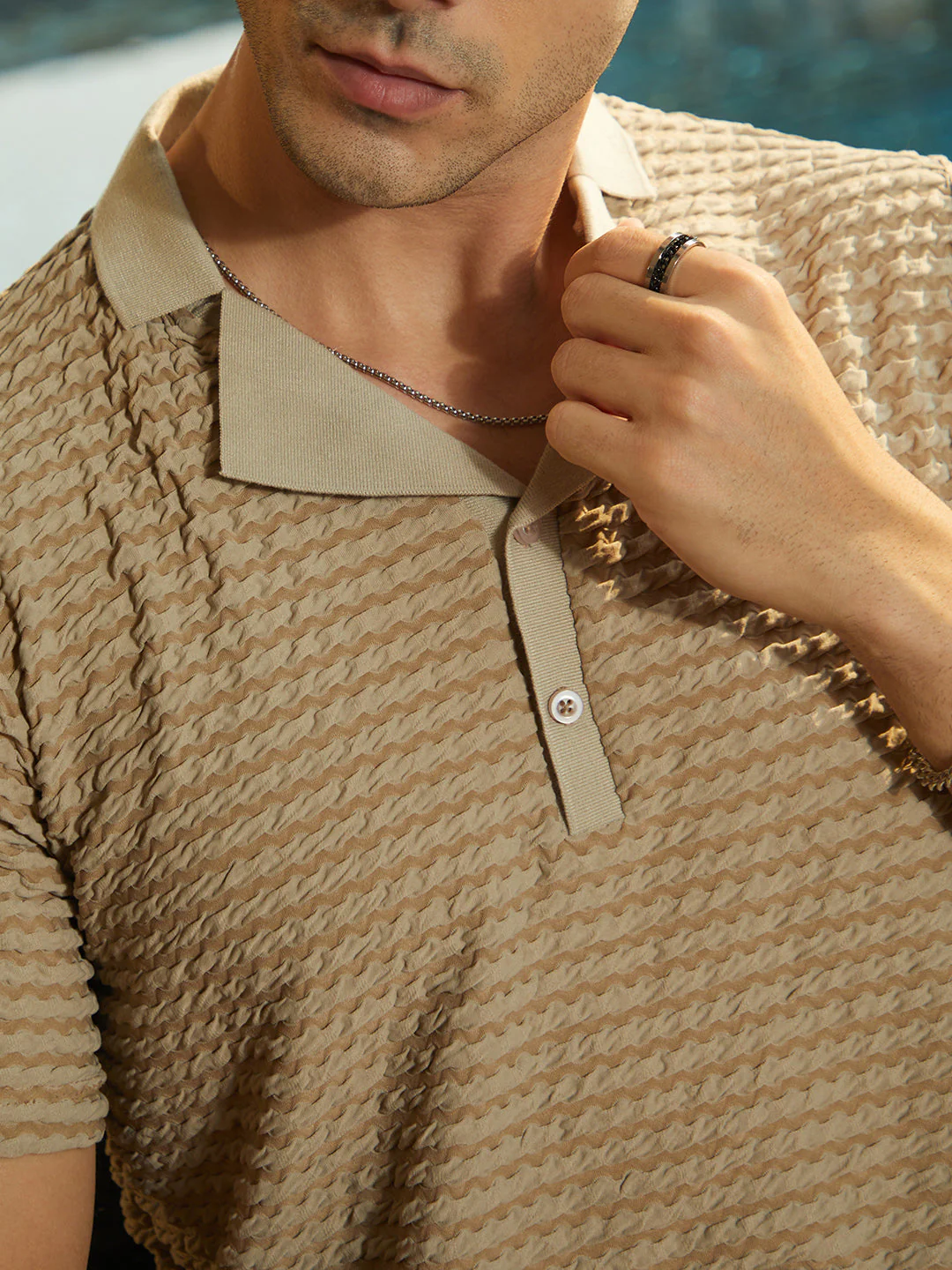 Crease-Tactile Cuban Polo T-Shirt - Image 7