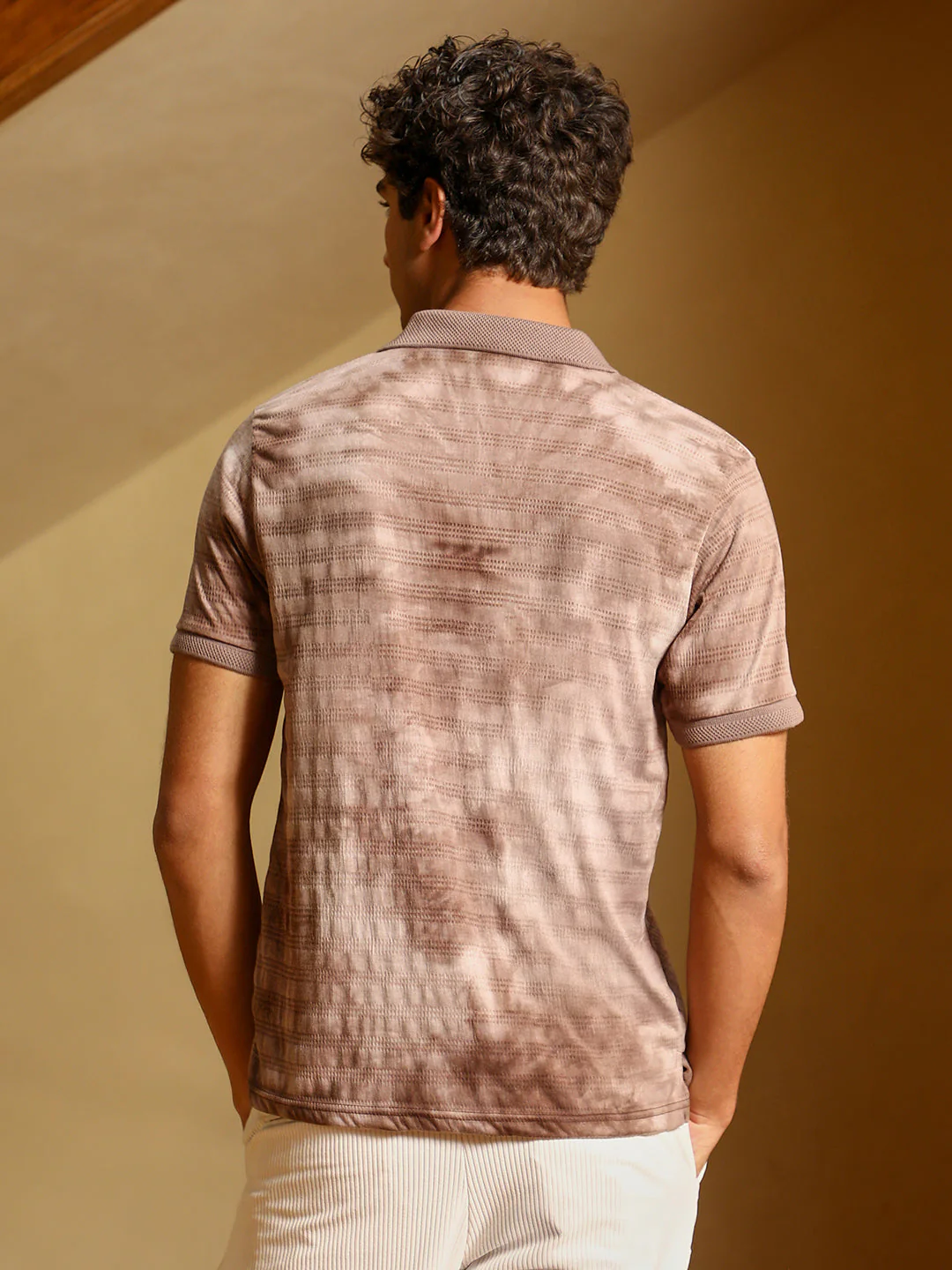 Dye-Panel Jacquard Polo T-Shirt - Image 4