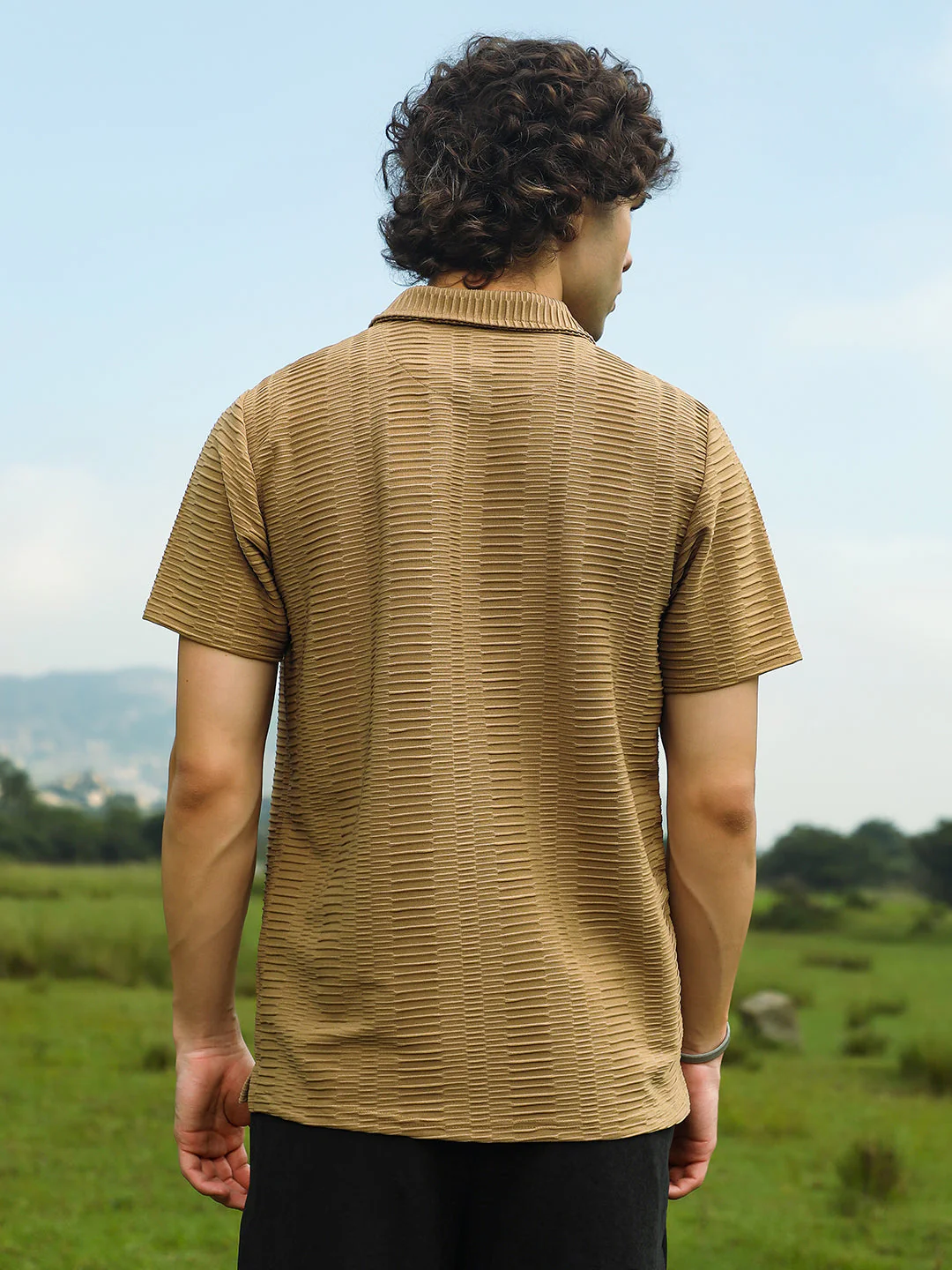 Flatten-Ruched Polo T-Shirt - Image 4